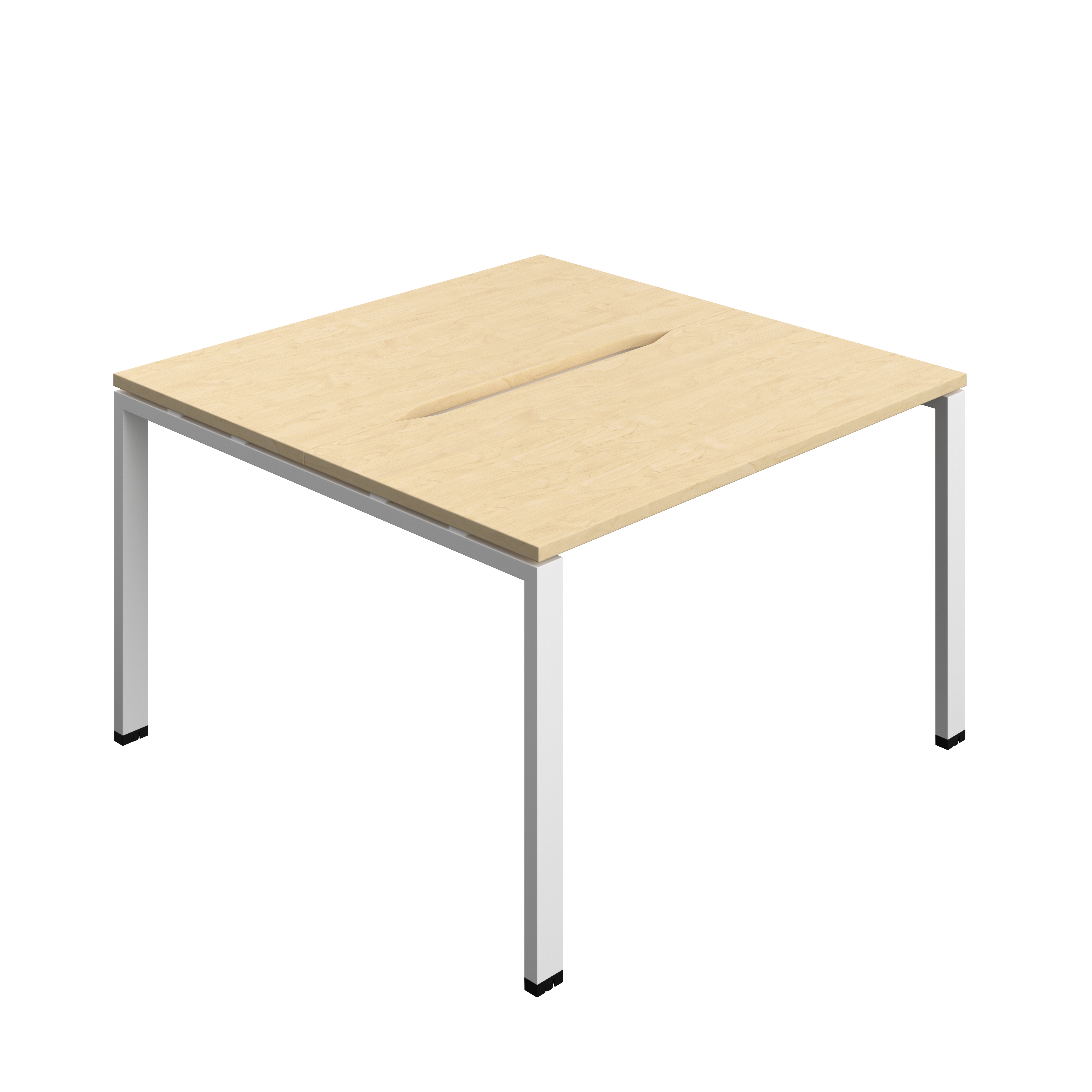 Synergy Bench with Cut Out: 2 Person (FSC) : Goal Post Leg : 1200 | 700 | Maple/White