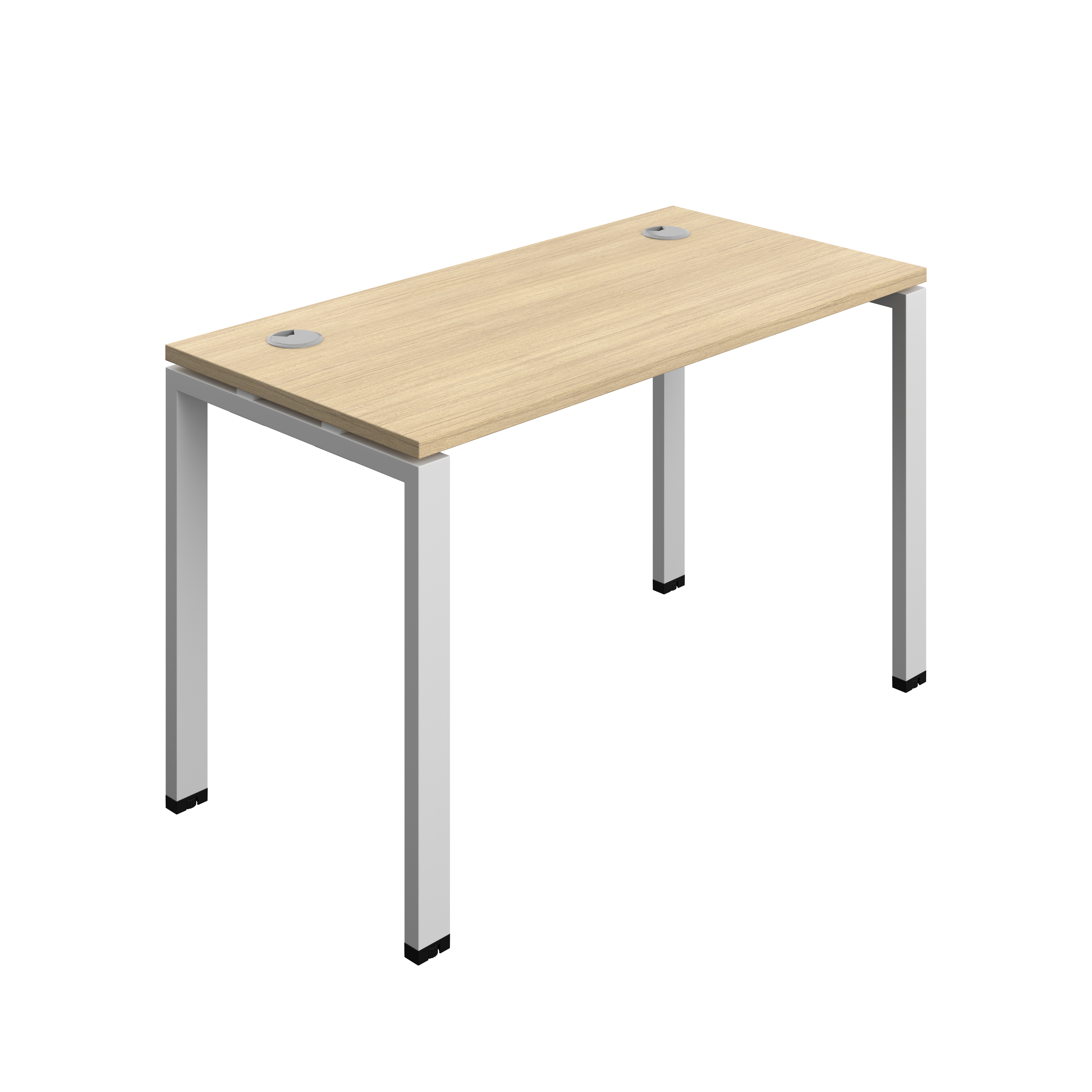 Synergy Bench with Cable Ports: 1 Person (FSC) : Goal Post Leg : 1200 | 600 | Nova Oak/Silver