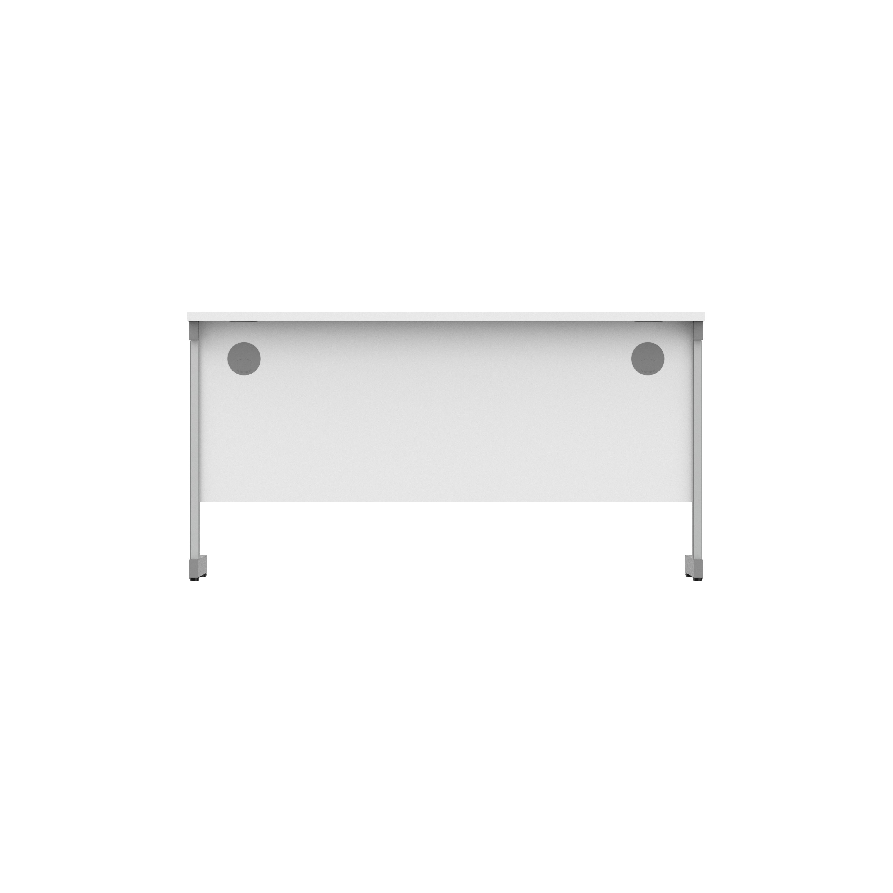 Office Rectangular Desk with Steel Single Upright Cantilever Frame (FSC) | 1400X600 | Arctic White/Graphite thumbnail 5
