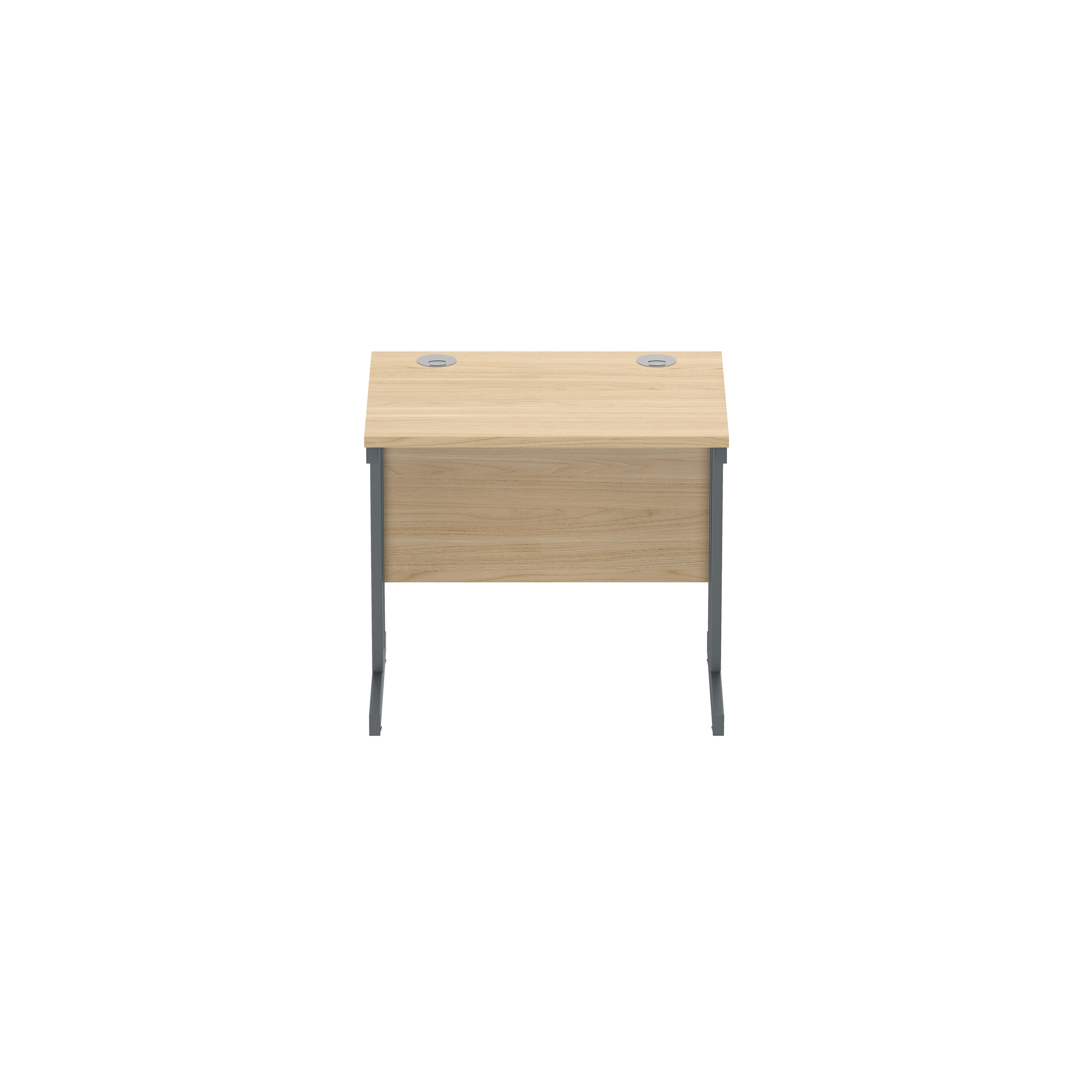 Office Rectangular Desk with Steel Double Upright Cantilever Frame (FSC) | 800X600 | Canadian Oak/Graphite thumbnail 3
