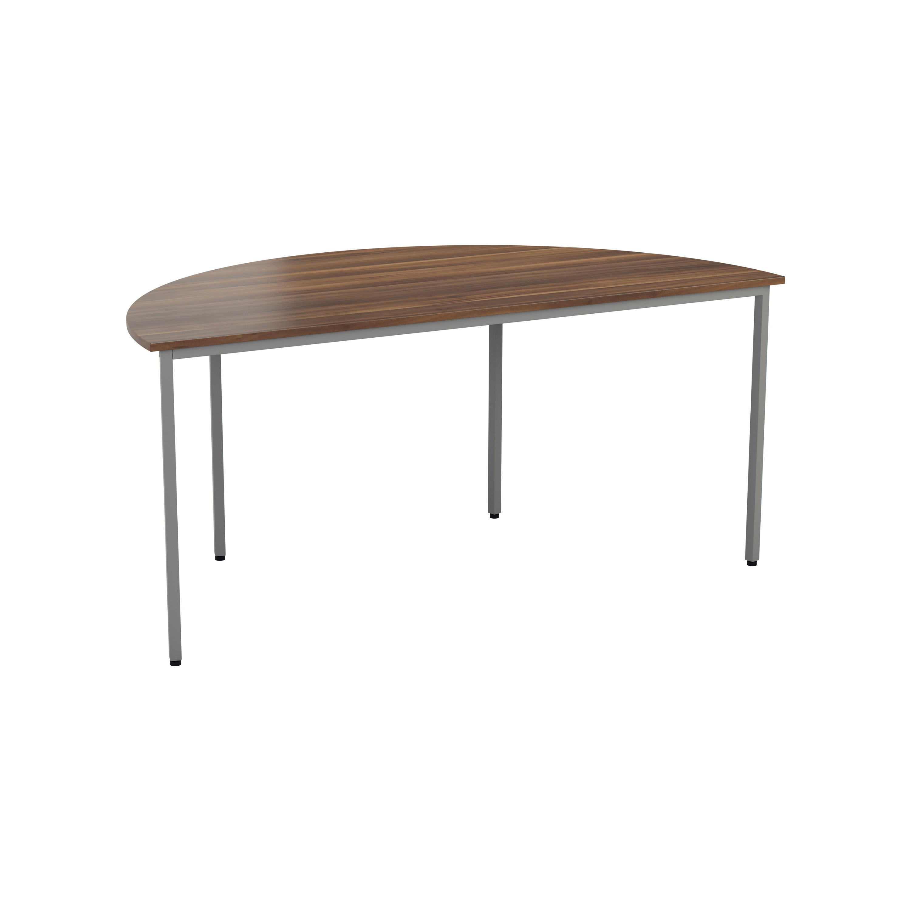 Semicircular Multipurpose Table | 1600 X 800 | Dark Walnut/Silver thumbnail 4