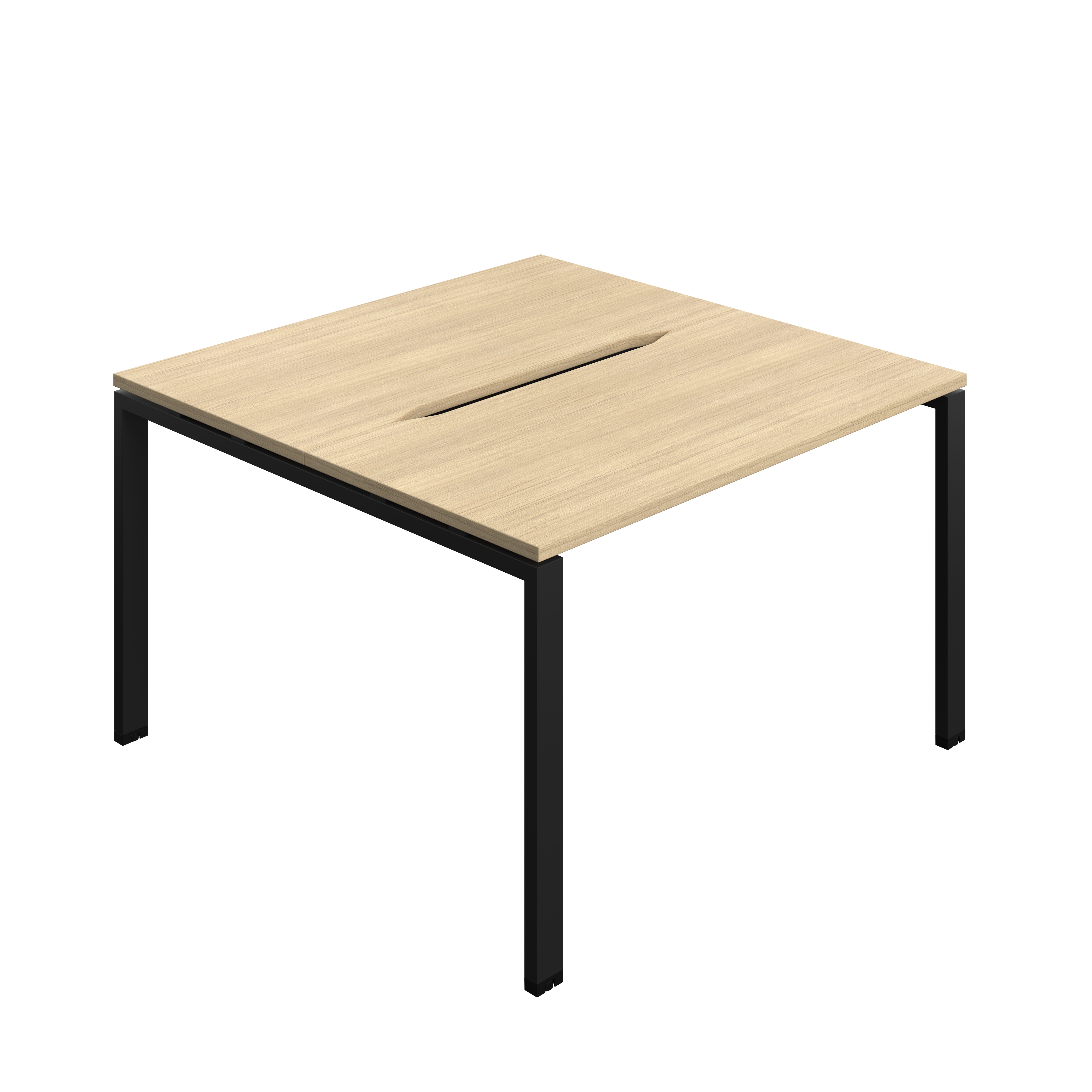 Synergy Bench with Cut Out: 2 Person (FSC) : Goal Post Leg : 1200 | 700 | Nova Oak/Black