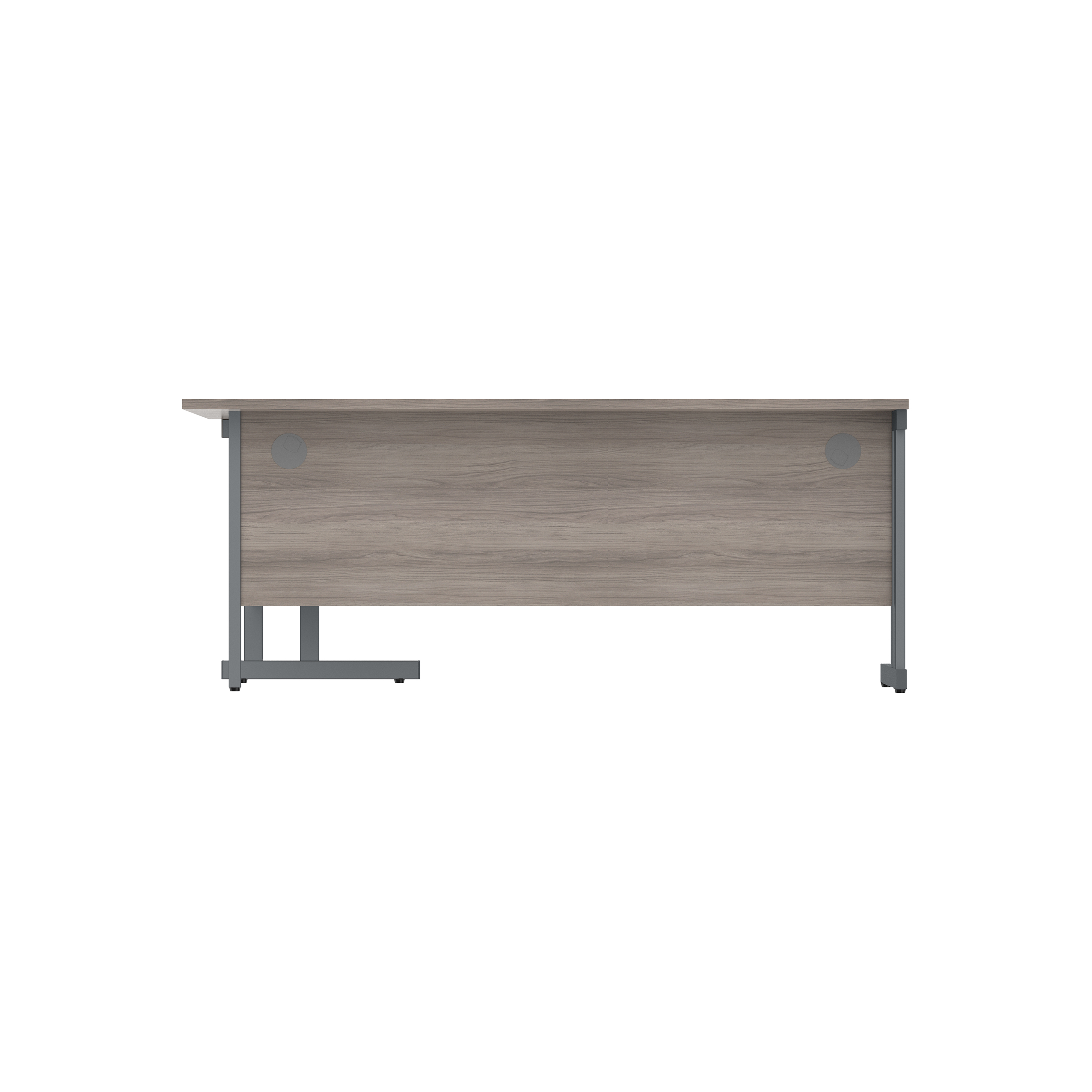Office Right Hand Corner Desk with Steel Double Upright Cantilever Frame (FSC) | 1800X1200 | Grey Oak/Graphite thumbnail 4