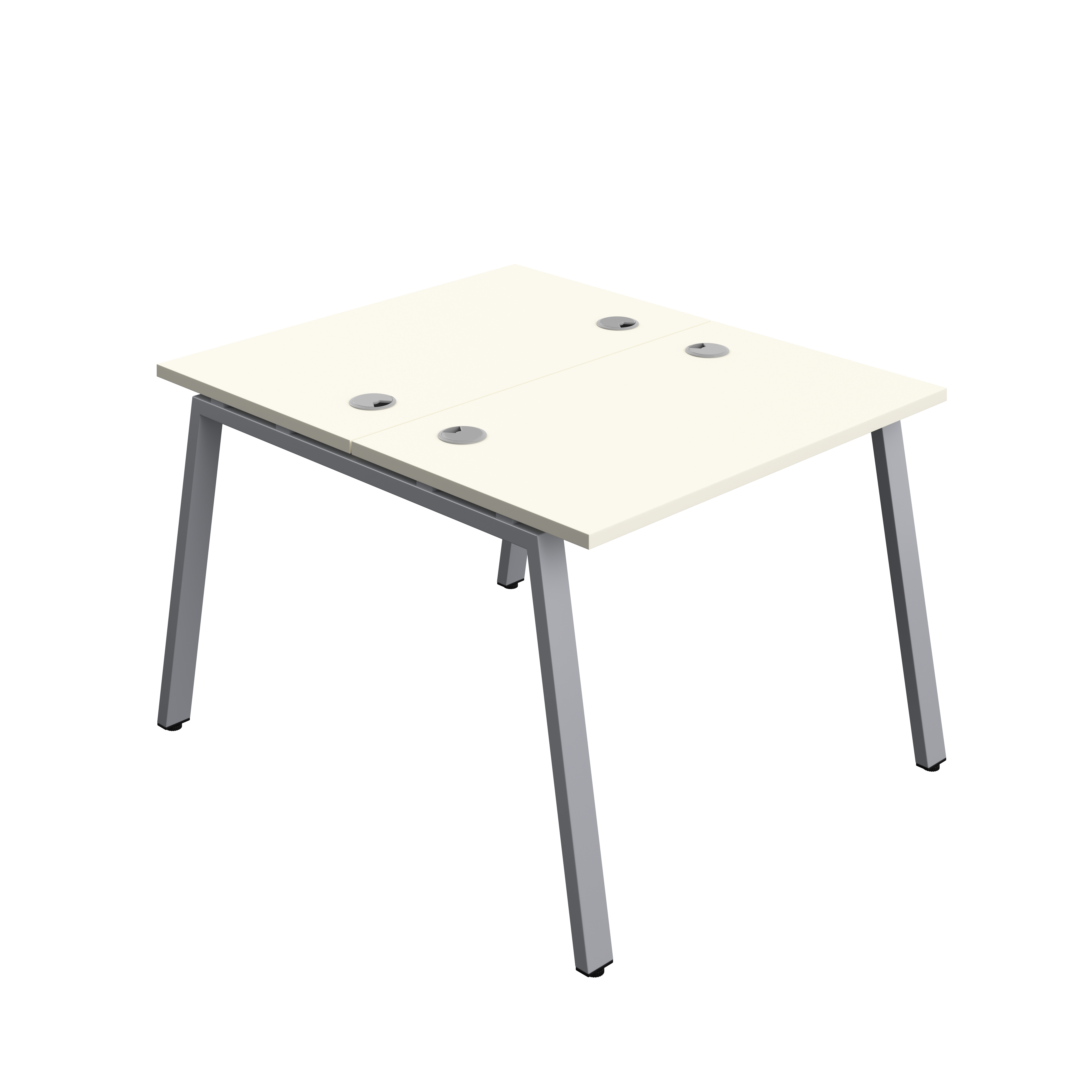 Synergy Bench with Cable Ports: 2 Person (FSC) : A-Frame Leg : 1000 | 600 | White/Silver