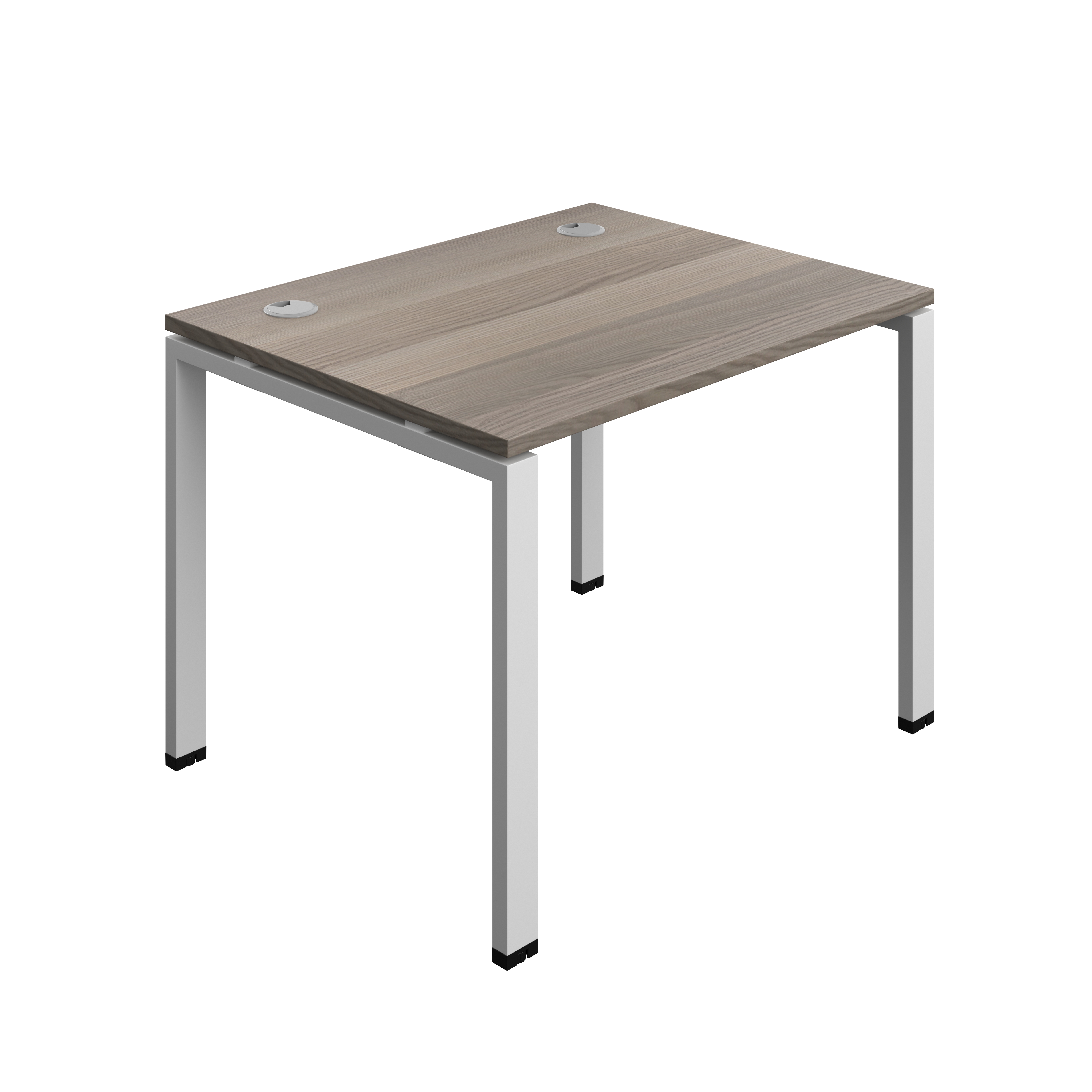Synergy Bench with Cable Ports: 1 Person (FSC) : Goal Post Leg : 1000 | 800 | Grey Oak/Silver