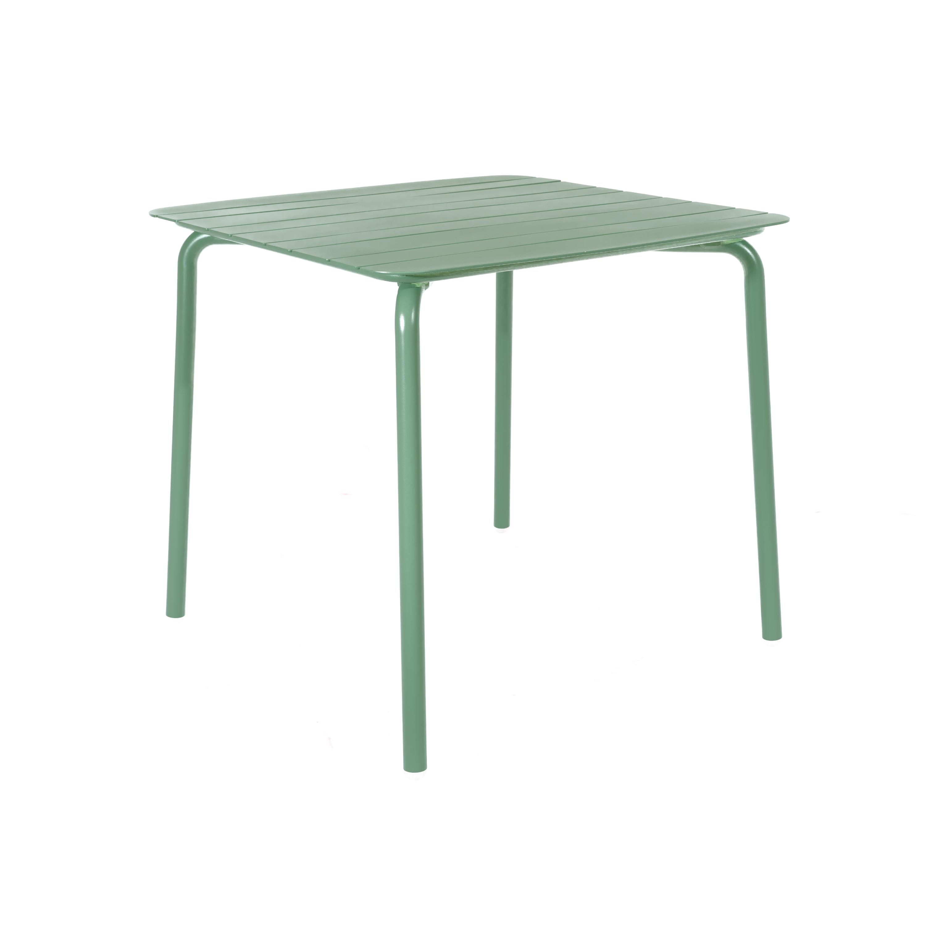 Breeze Aluminium Slatted Table | Square | Fair Green