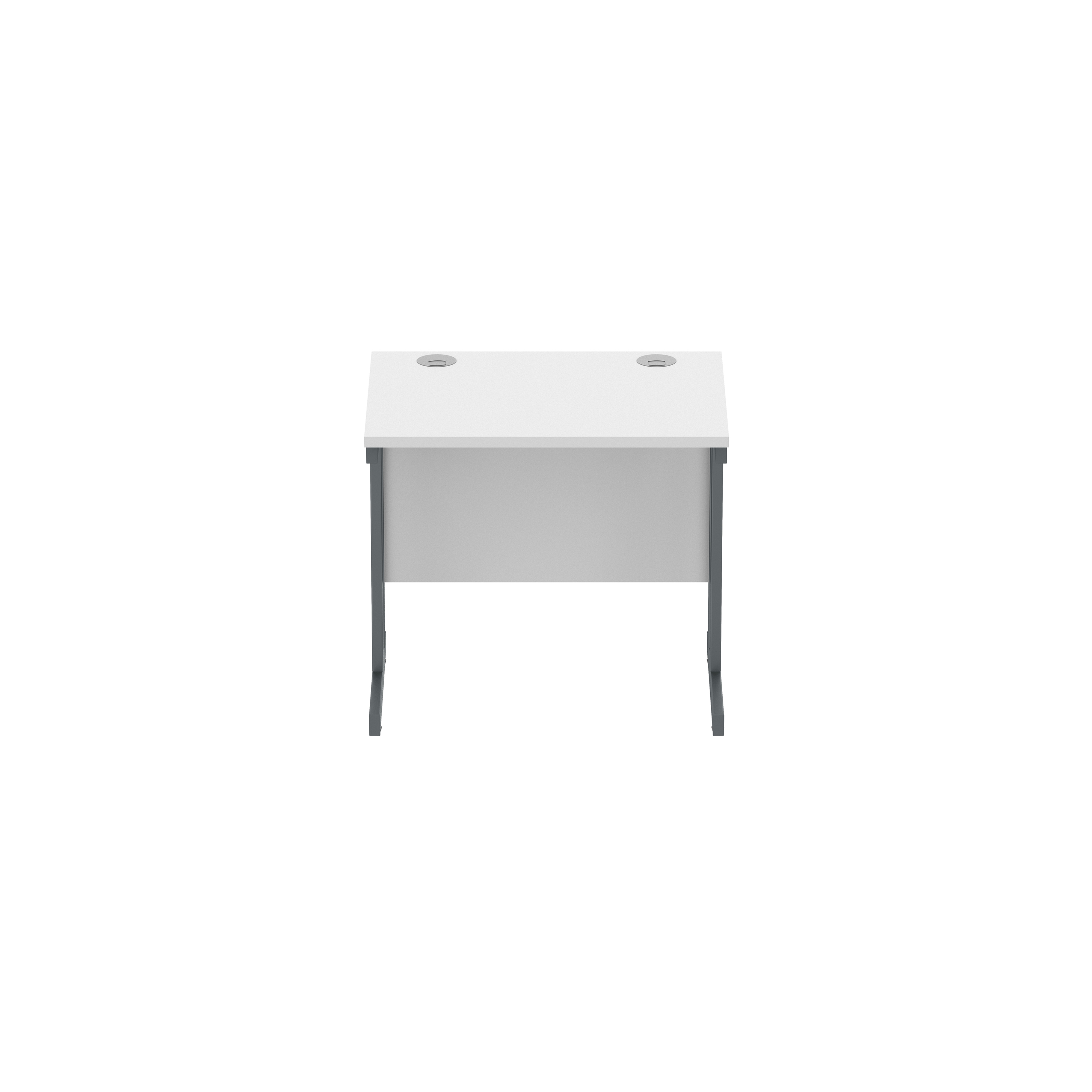 Office Rectangular Desk with Steel Double Upright Cantilever Frame (FSC) | 800X600 | Arctic White/Graphite thumbnail 3