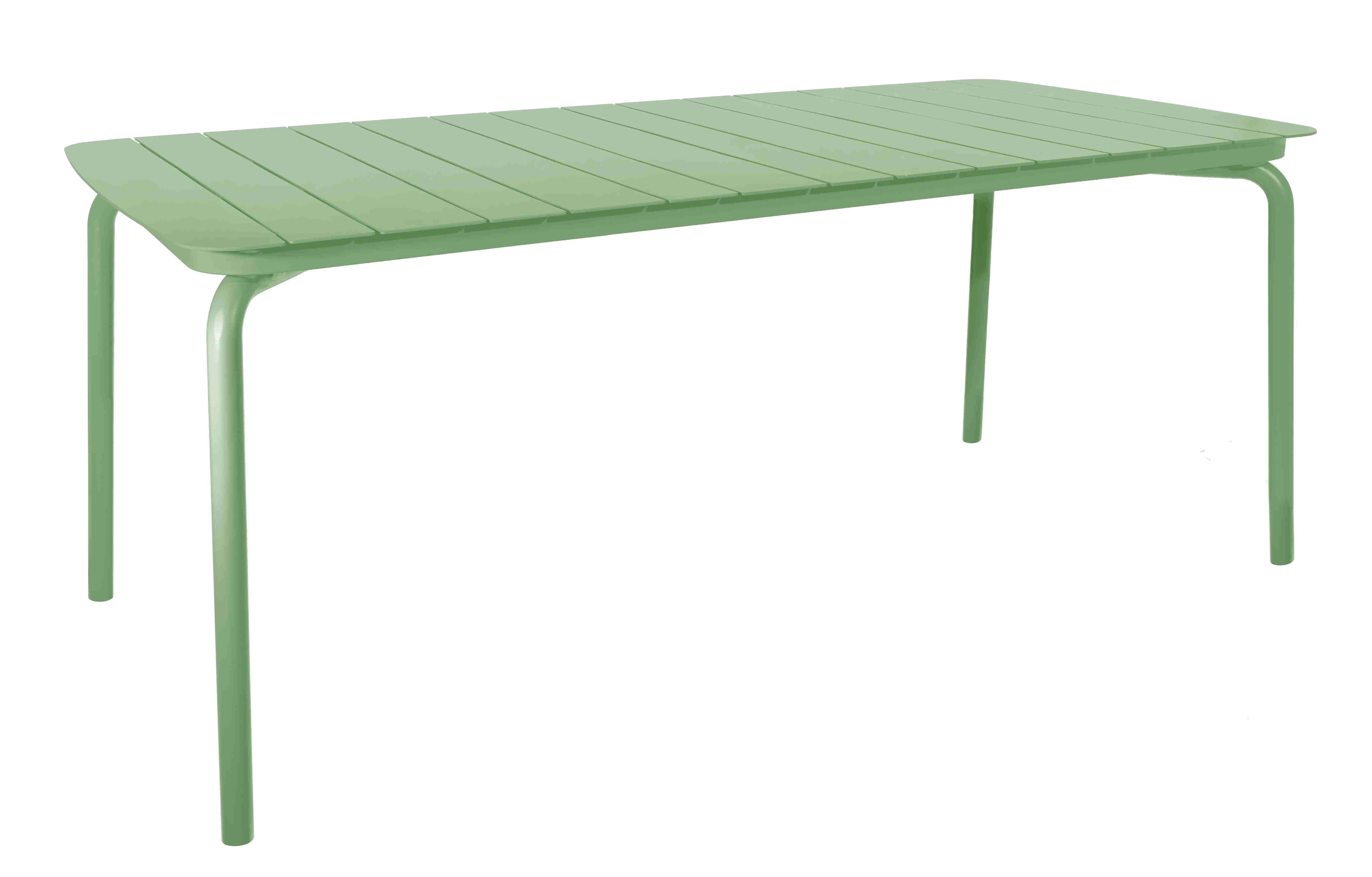 Breeze Aluminium Slatted Table | Rectangular | Fair Green