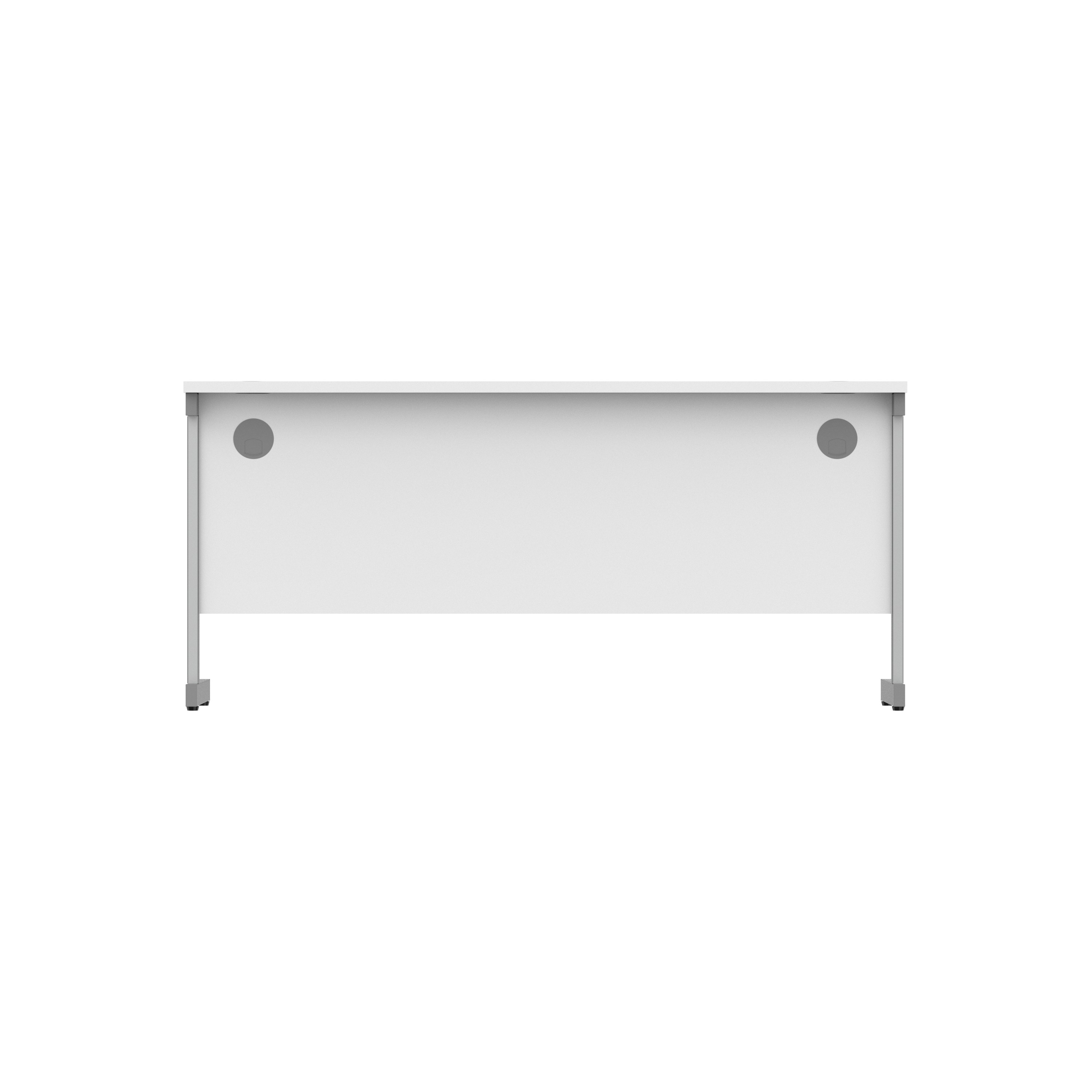 Office Rectangular Desk with Steel Single Upright Cantilever Frame (FSC) | 1600X600 | Arctic White/Graphite thumbnail 5