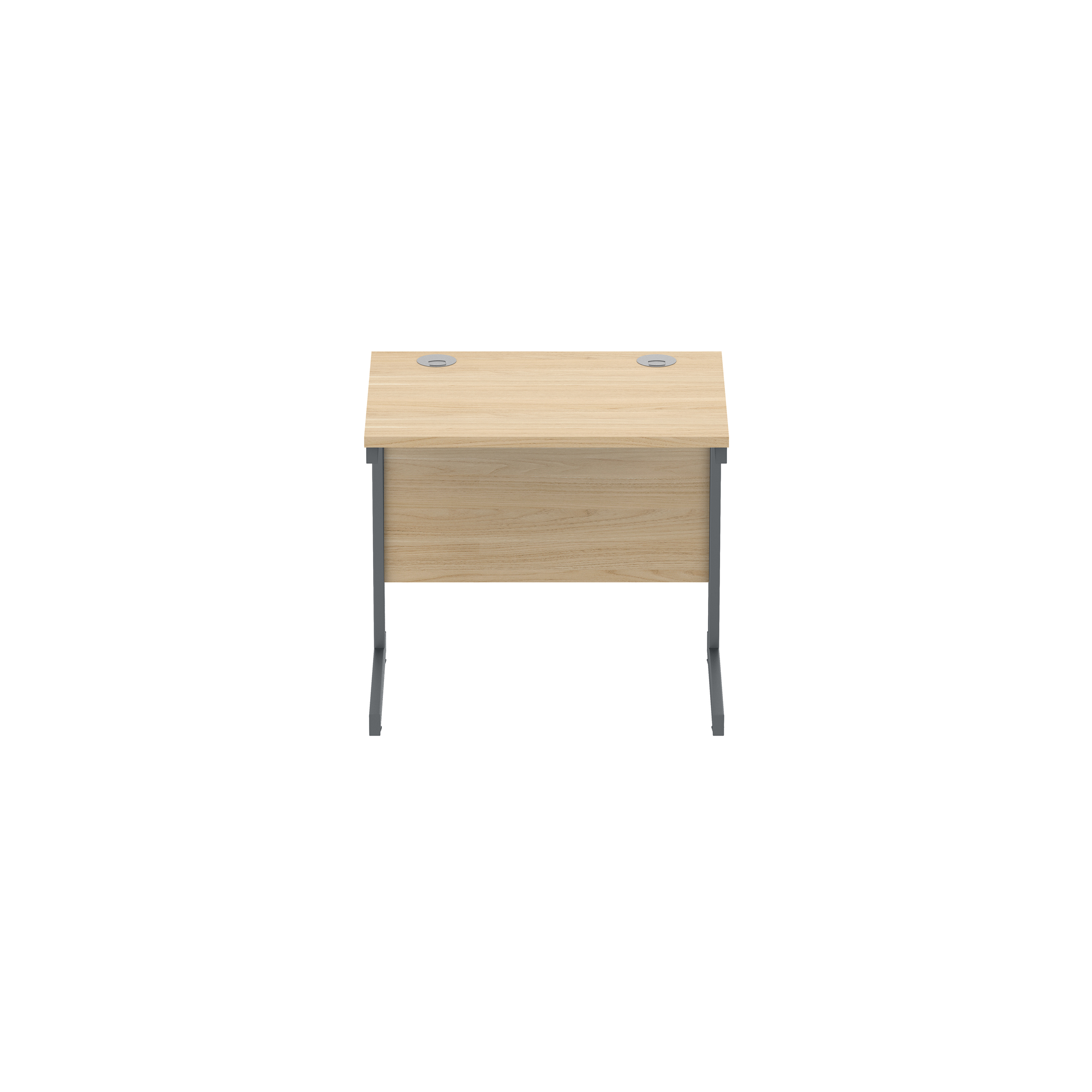 Office Rectangular Desk with Steel Single Upright Cantilever Frame (FSC) | 800X600 | Canadian Oak/Graphite thumbnail 3