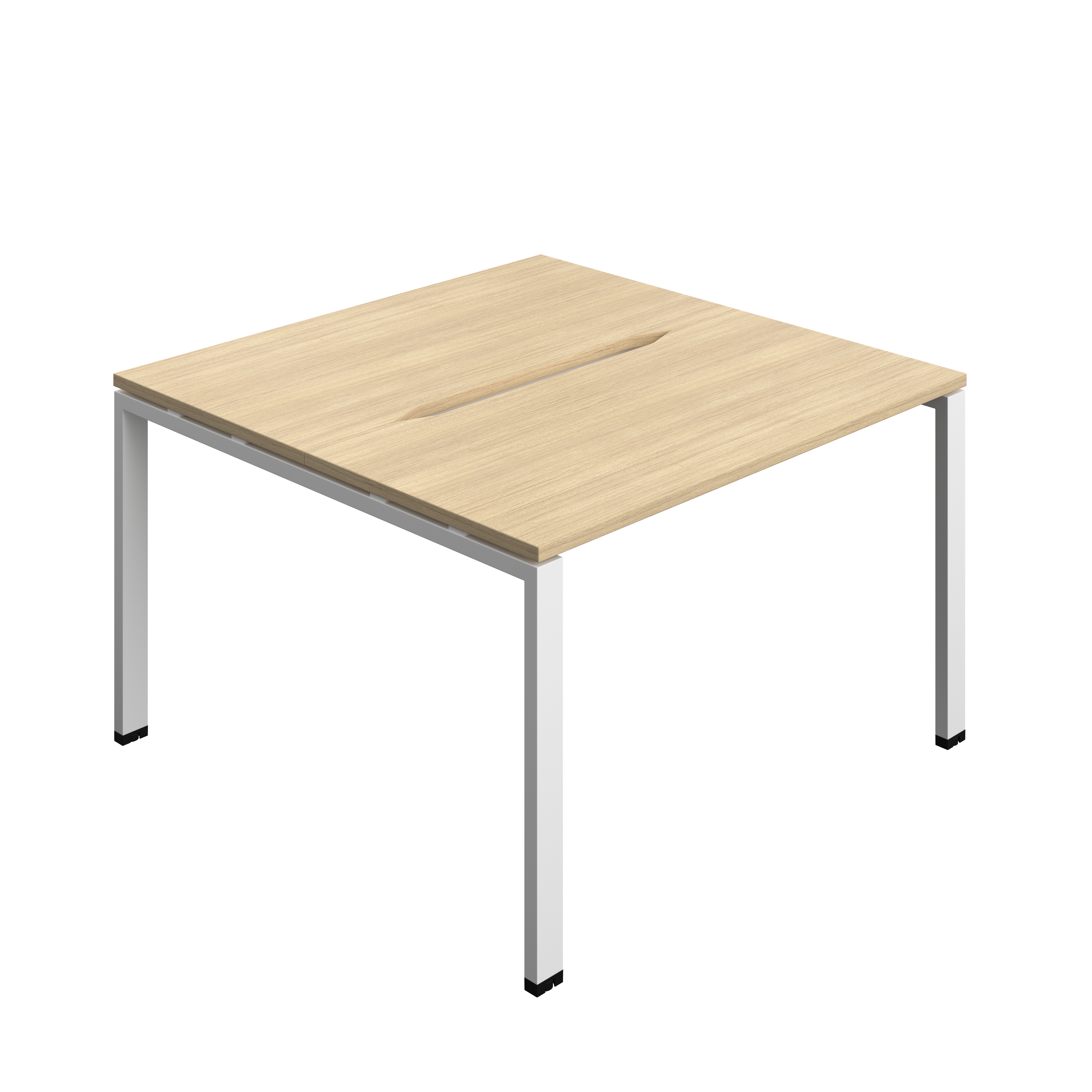 Synergy Bench with Cut Out: 2 Person (FSC) : Goal Post Leg : 1200 | 600 | Nova Oak/White