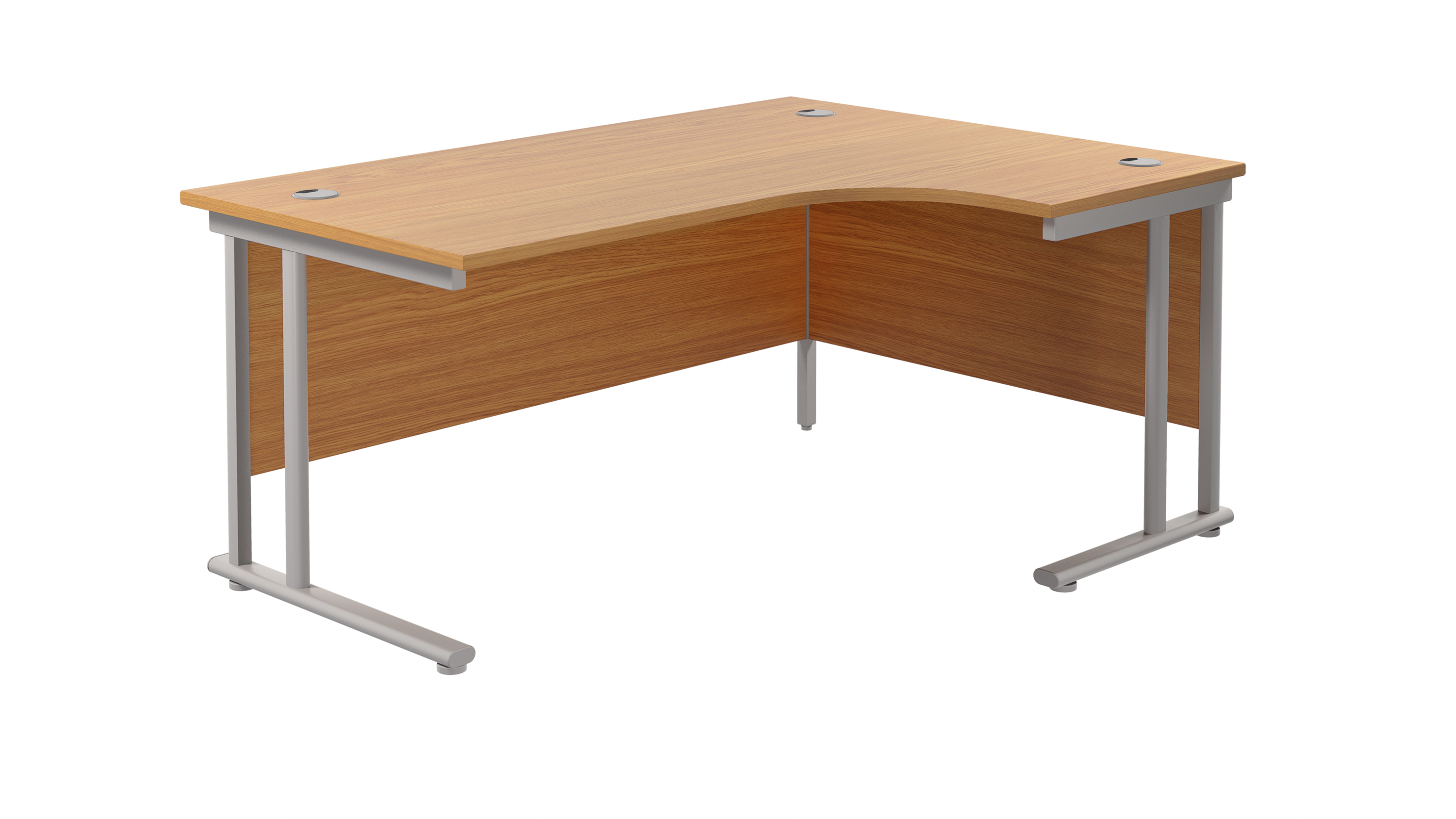 Twin+Upright+Right+Hand+Radial+Desk+%28FSC%29+1600X1200+Nova+Oak%2FSilver