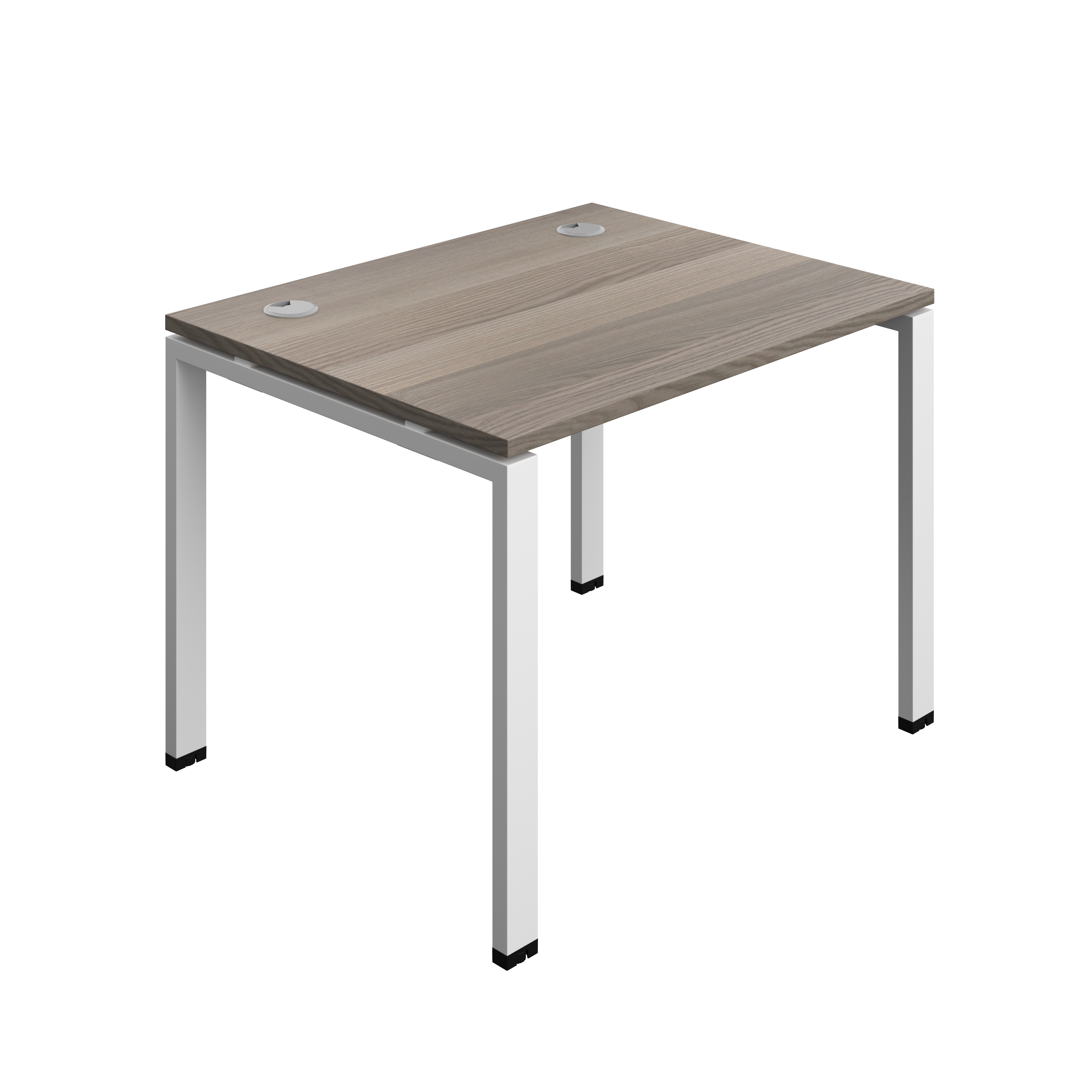 Synergy Bench with Cable Ports: 1 Person (FSC) : Goal Post Leg : 1000 | 800 | Grey Oak/White