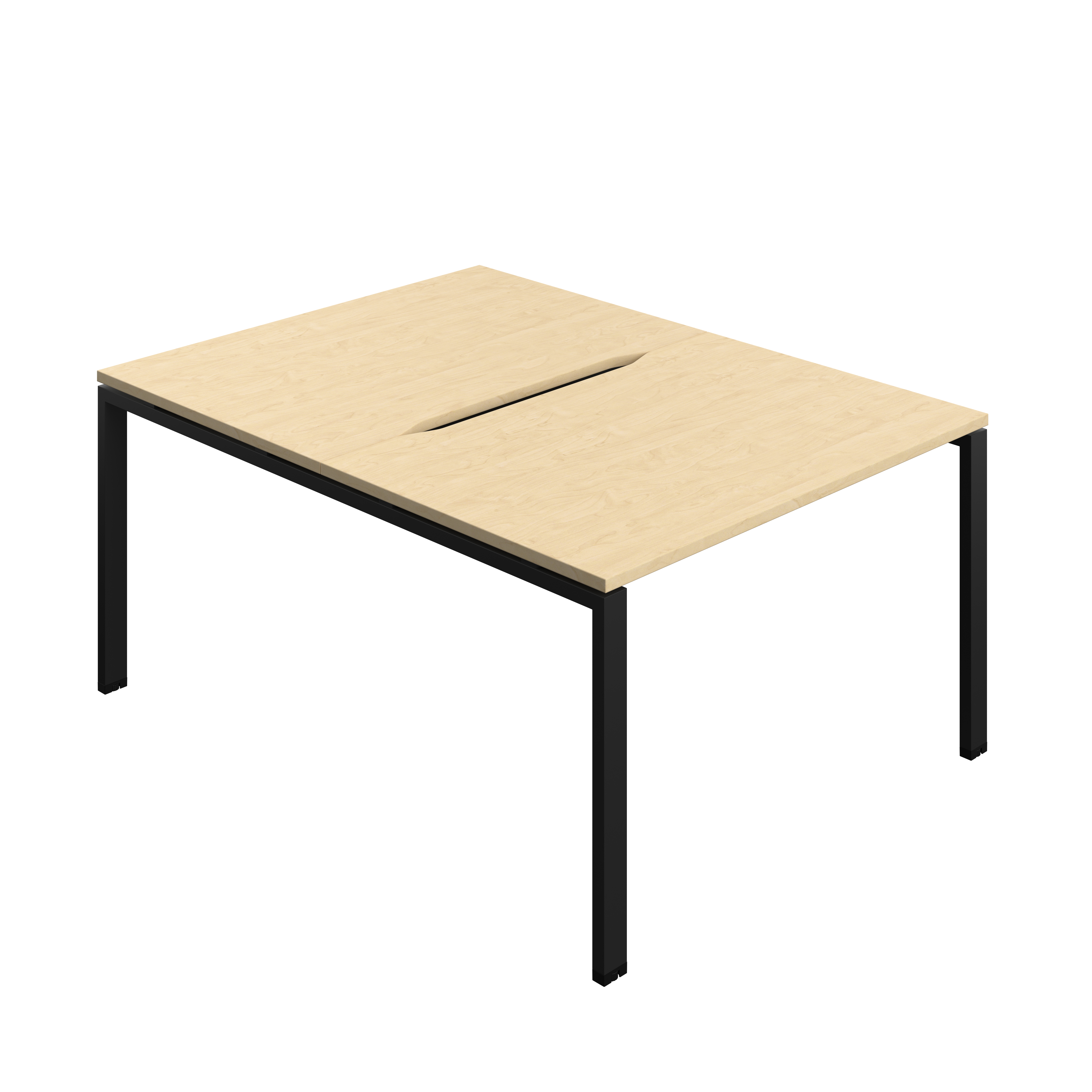 Synergy Bench with Cut Out: 2 Person (FSC) : Goal Post Leg : 1200 | 800 | Maple/Black