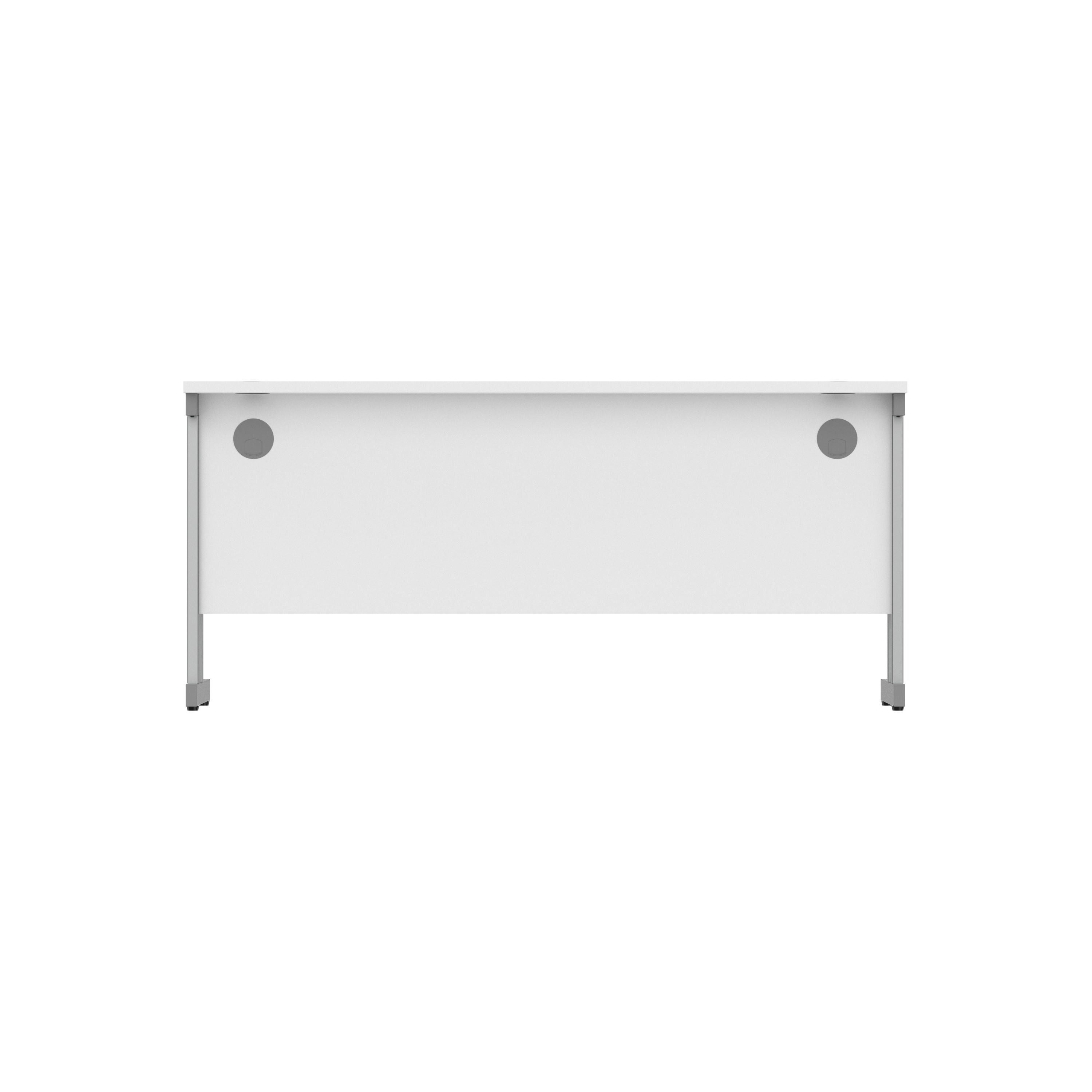 Office Rectangular Desk with Steel Double Upright Cantilever Frame (FSC) | 1600X600 | Arctic White/Graphite thumbnail 5