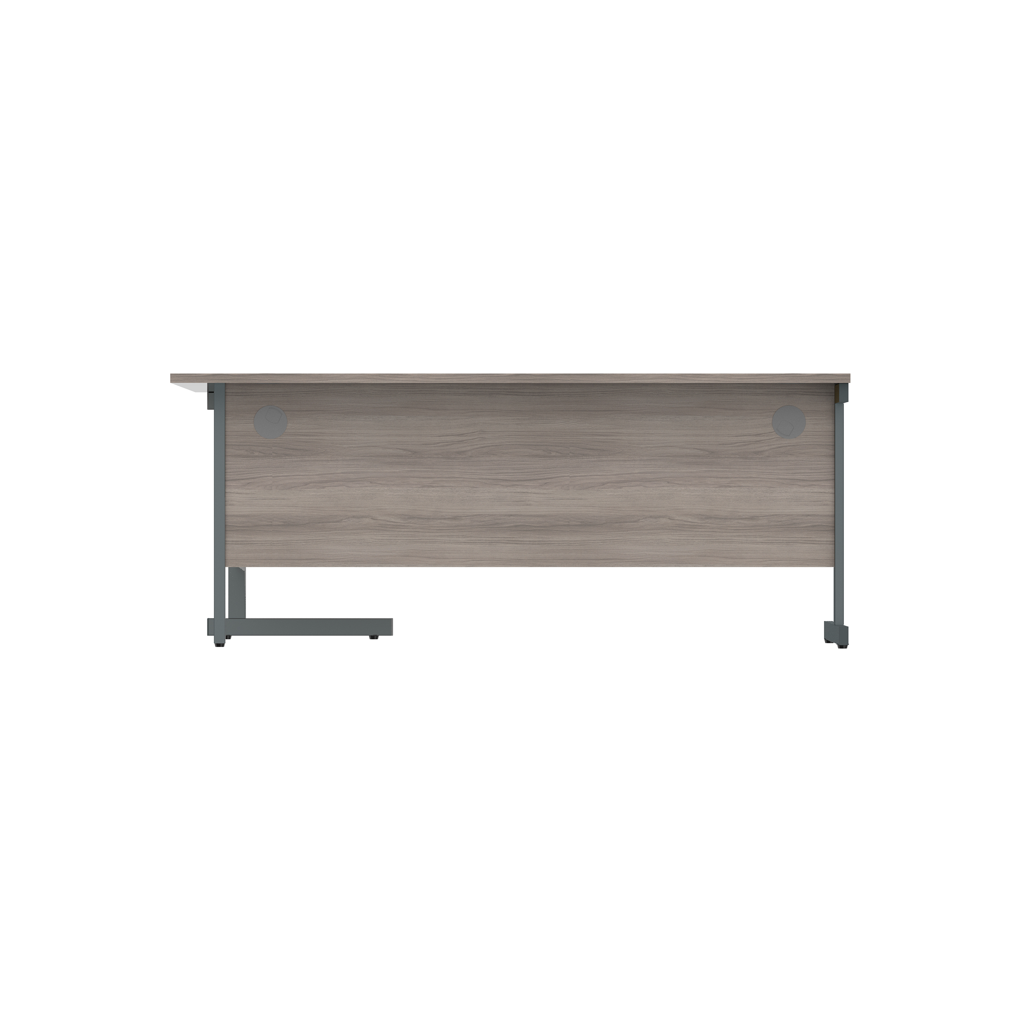 Office Right Hand Corner Desk with Steel Single Upright Cantilever Frame (FSC) | 1800X1200 | Grey Oak/Graphite thumbnail 4