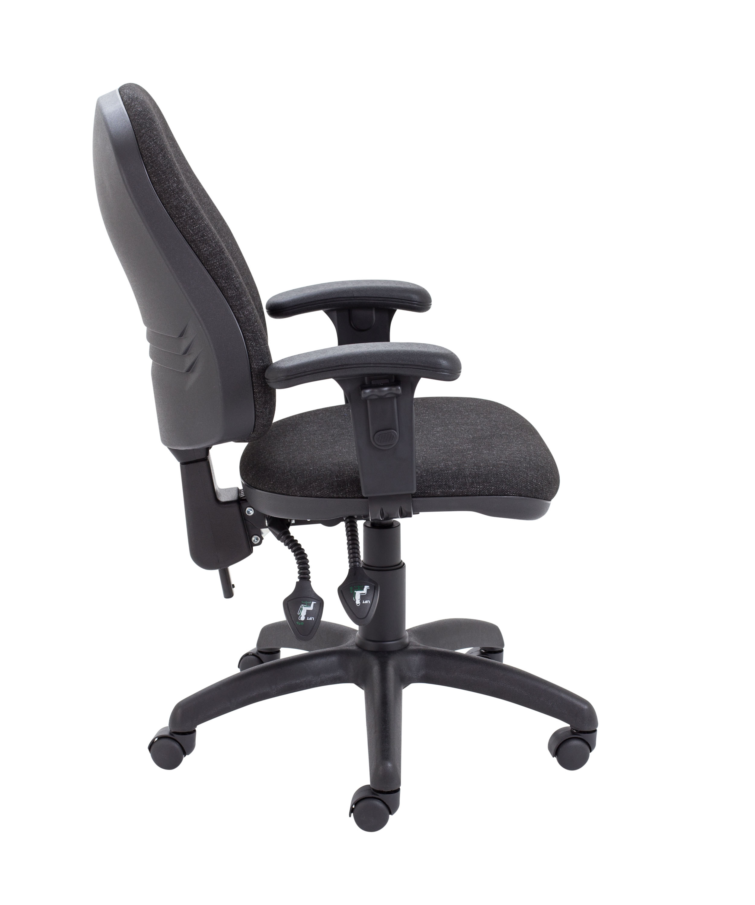 Calypso 2 High Back Operator Chair | Adjustable Arms | Charcoal thumbnail 3