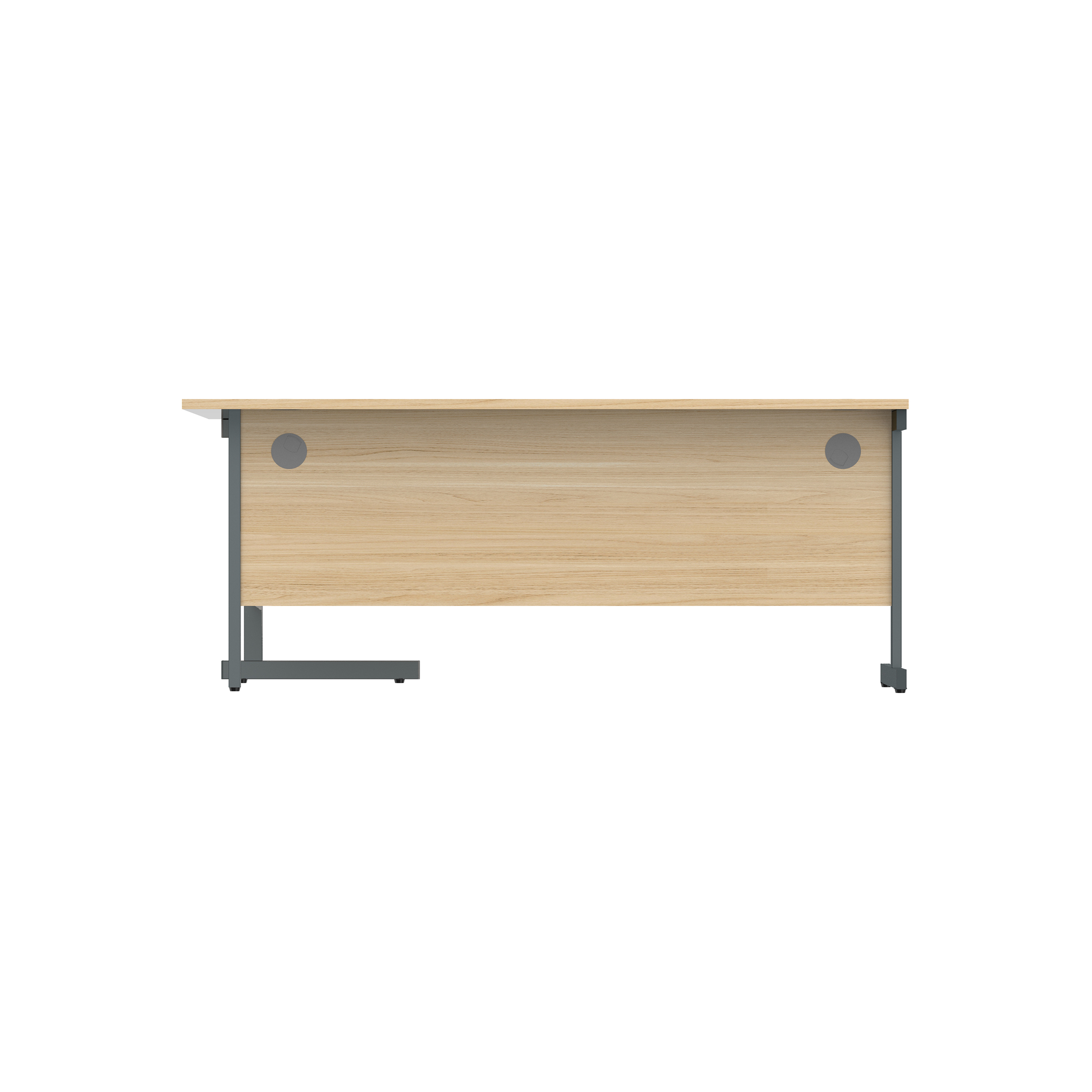 Office Right Hand Corner Desk with Steel Single Upright Cantilever Frame (FSC) | 1800X1200 | Oak/Graphite thumbnail 4