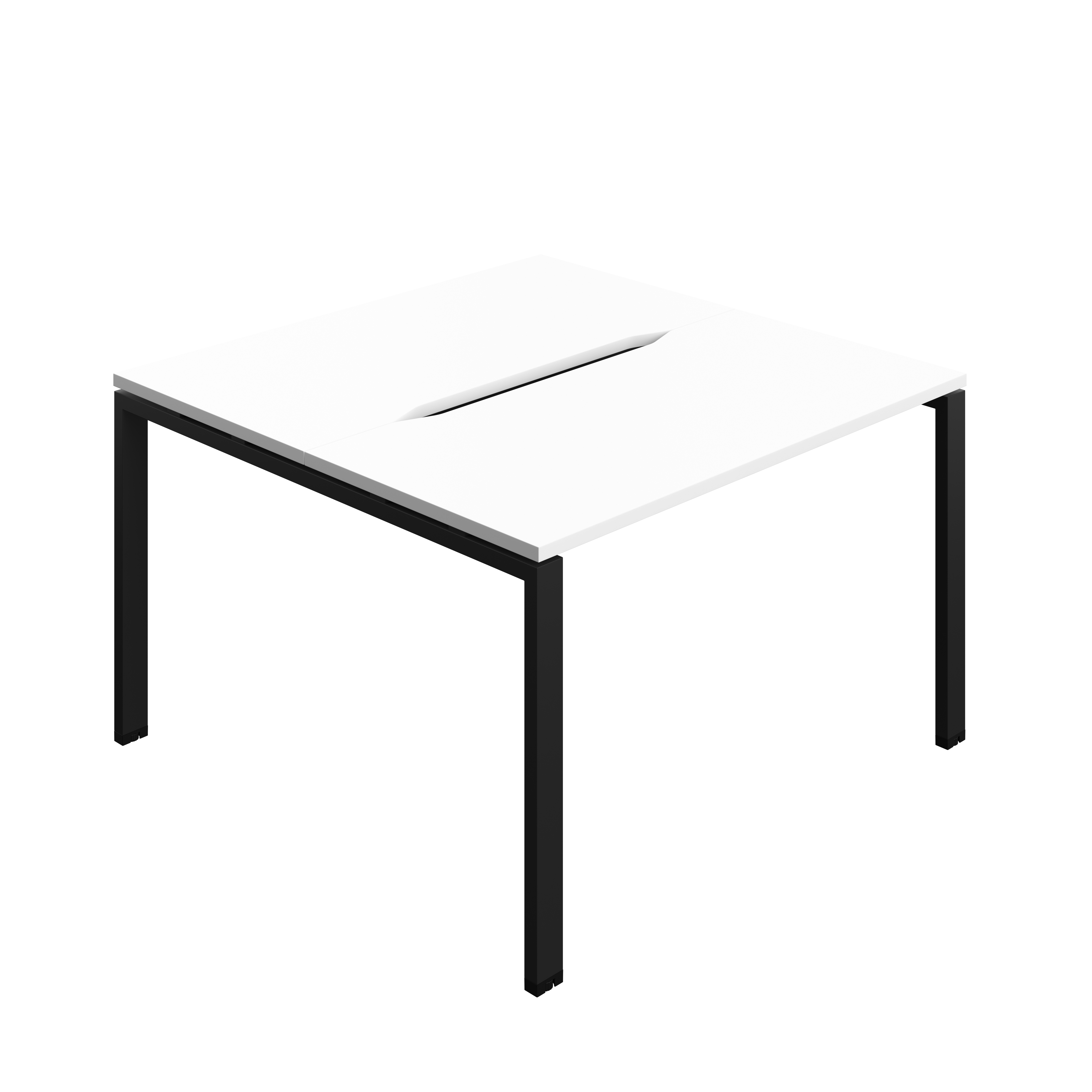 Synergy Bench with Cut Out: 2 Person (FSC) : Goal Post Leg : 1200 | 600 | White/Black