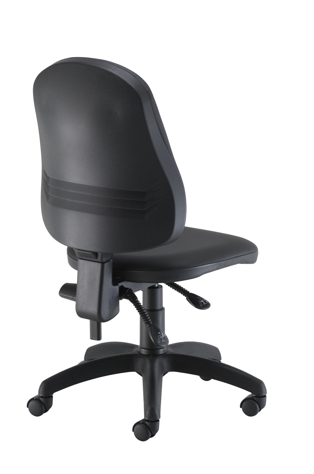 Calypso 2 High Back Operator Chair | No Arms | Black PU thumbnail 4