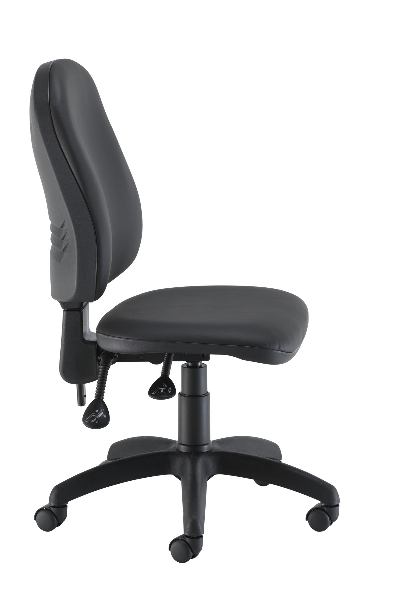 Calypso 2 High Back Operator Chair | No Arms | Black PU thumbnail 3