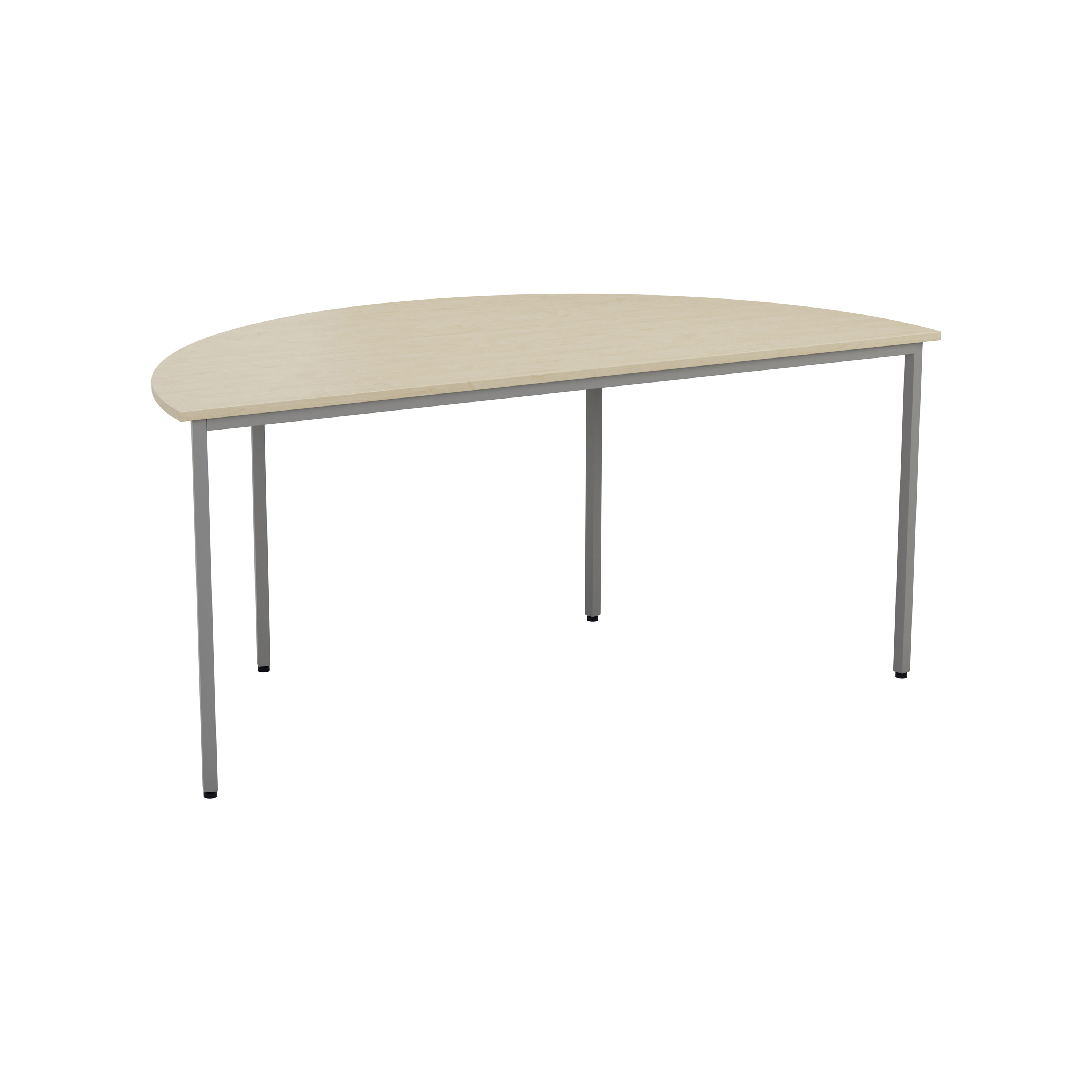 Semicircular Multipurpose Table | 1600 X 800 | Maple/Silver thumbnail 4