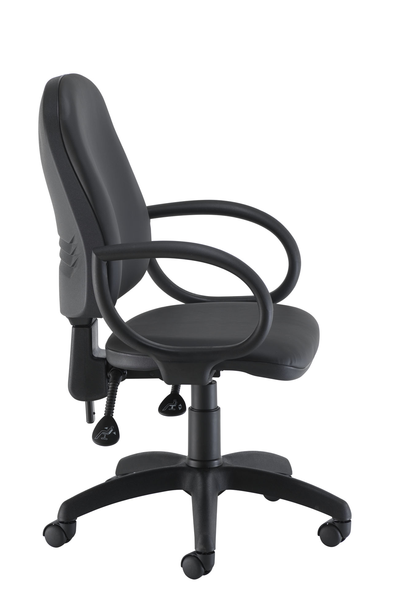 Calypso 2 High Back Operator Chair | Fixed Arms | Black PU thumbnail 3