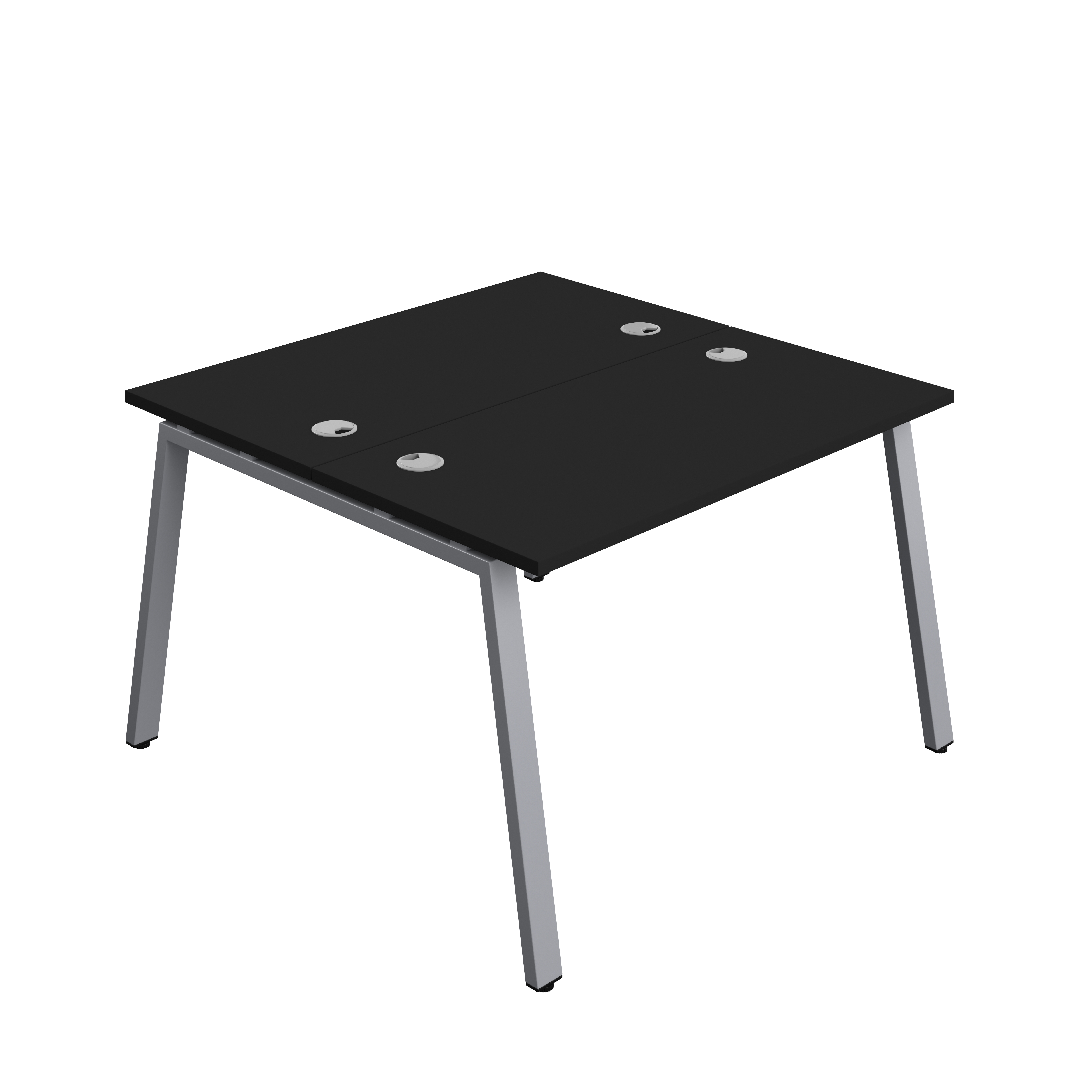 Synergy Bench with Cable Ports: 2 Person (FSC) : A-Frame Leg : 1200 | 700 | Black/Silver