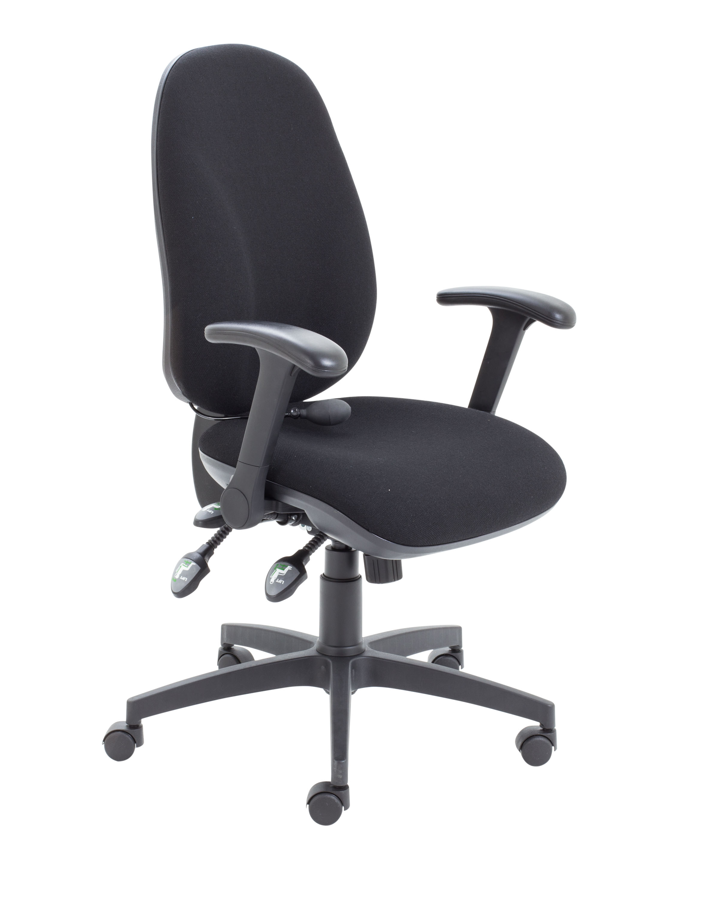 Maxi+Ergo+Chair+with+Lumbar+Pump+Folding+Arms+Black