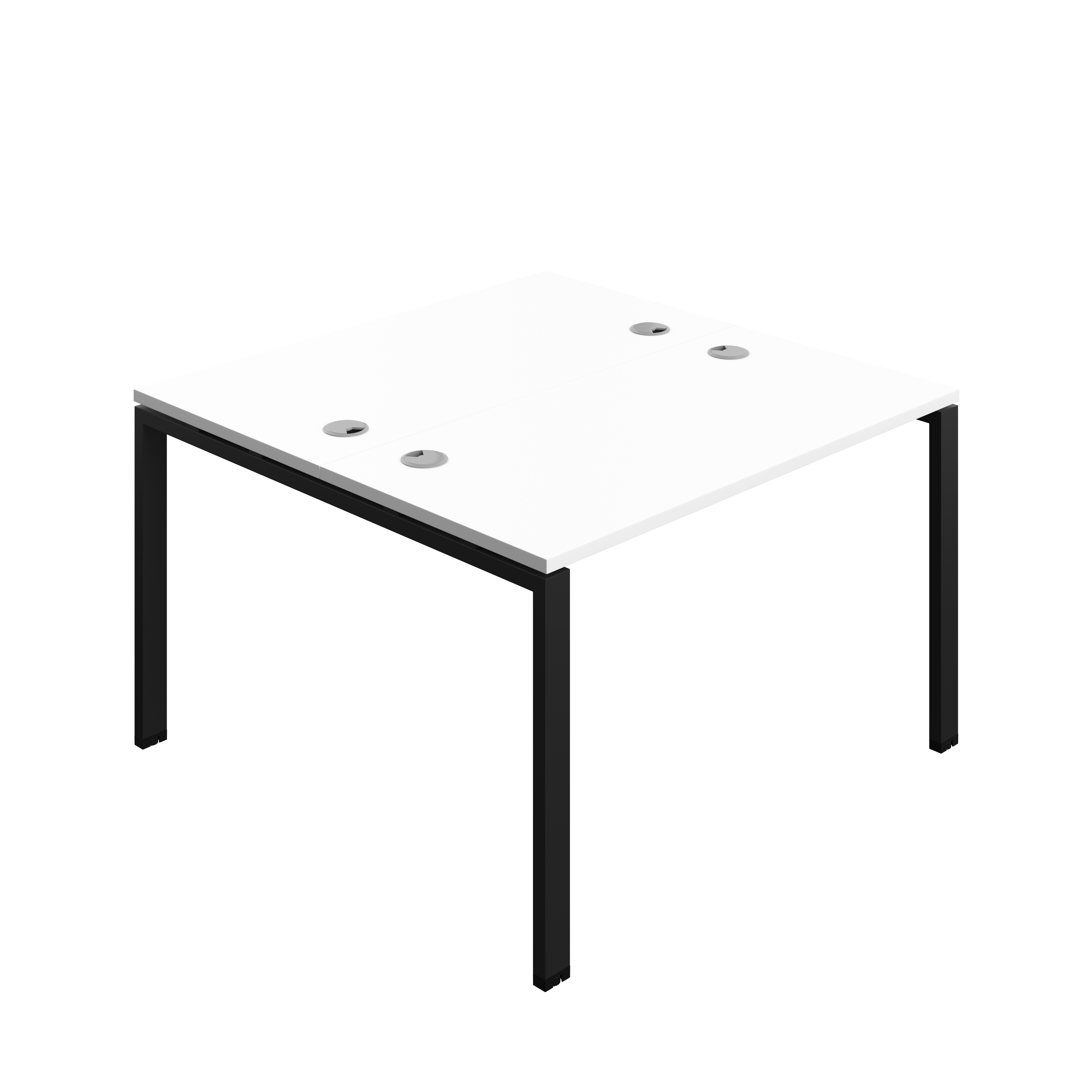 Synergy Bench with Cable Ports: 2 Person (FSC) : Goal Post Leg : 1200 | 600 | White/Black