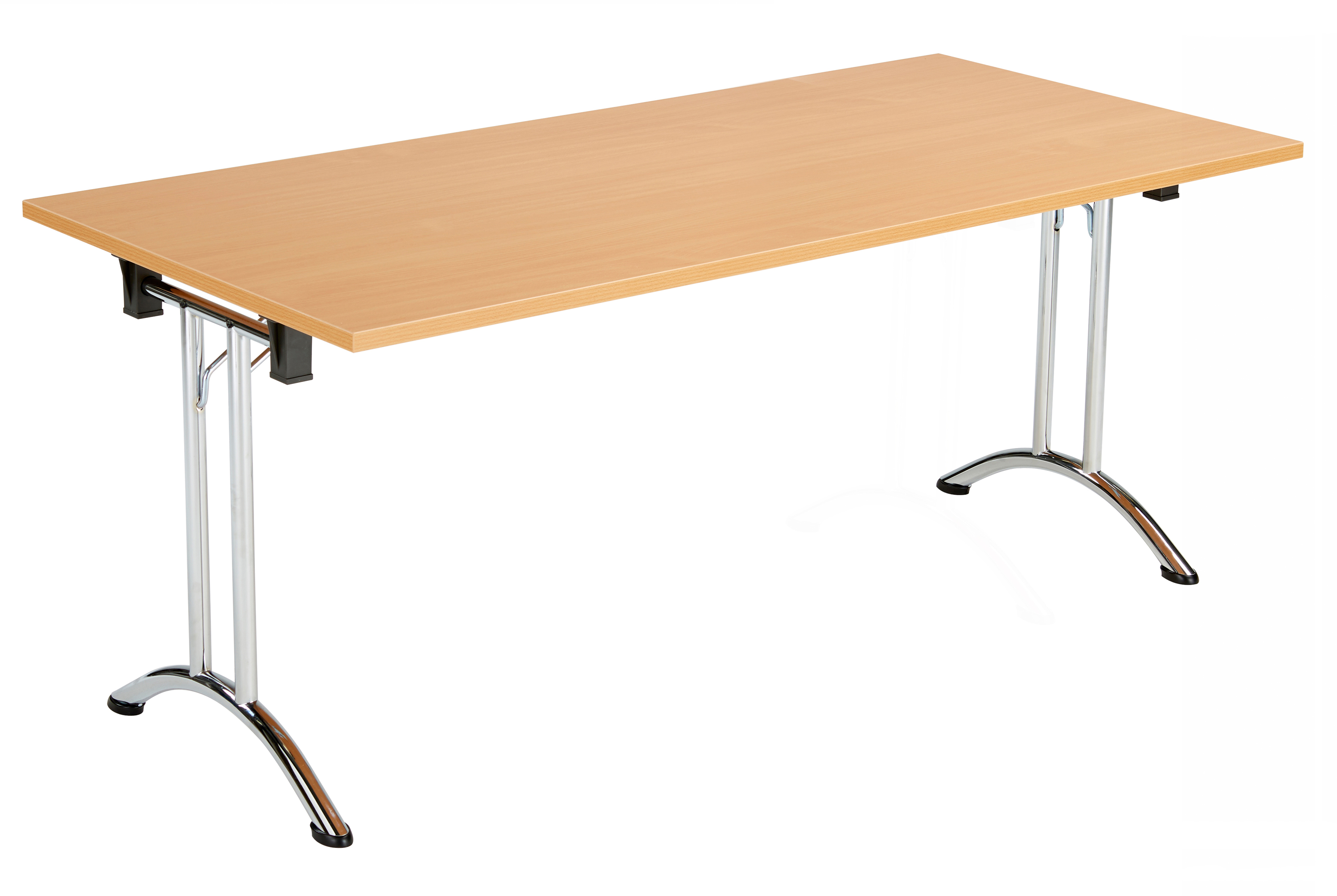 One Union Rectangular Folding Table (FSC) | 1600 X 800 | Beech/Chrome thumbnail 2