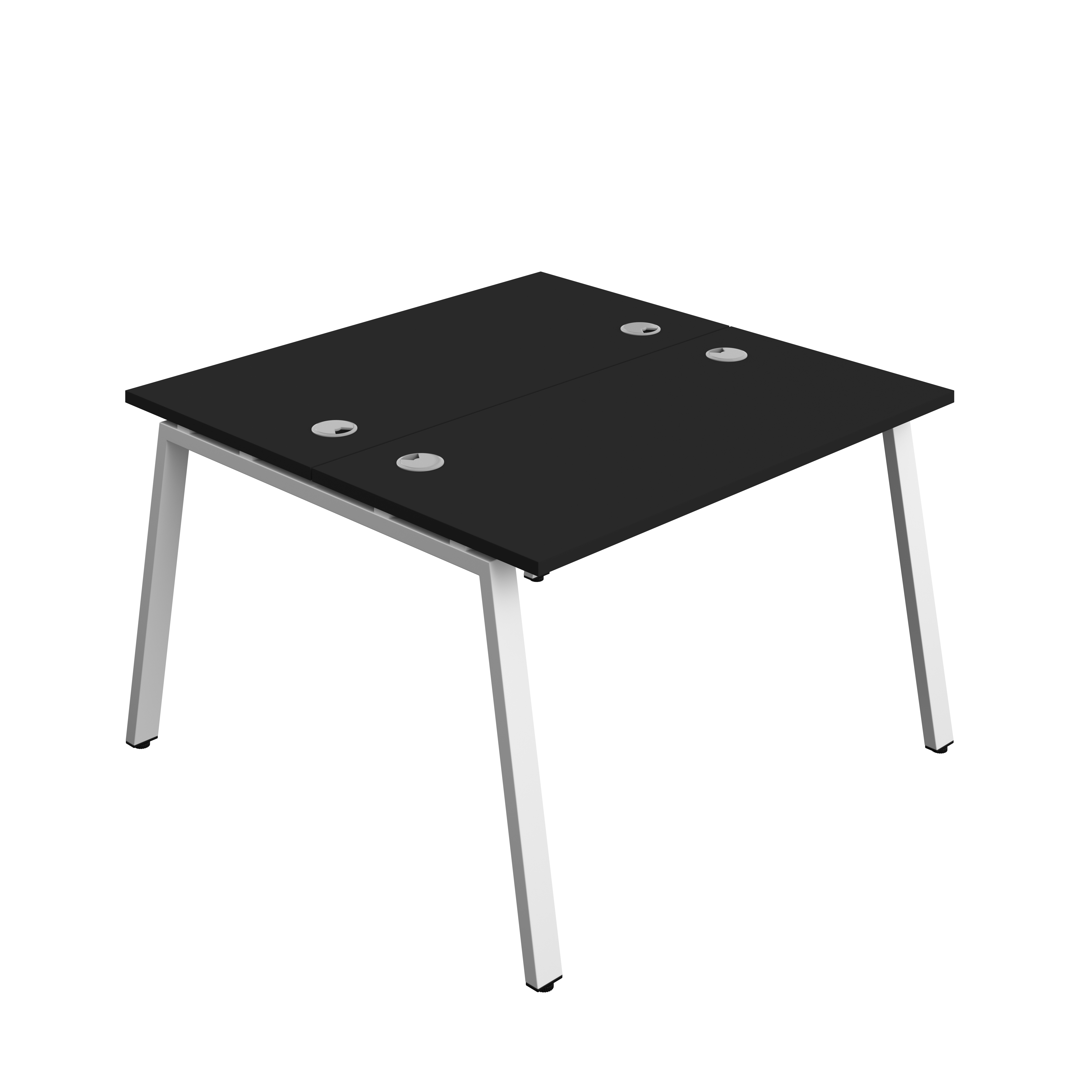 Synergy Bench with Cable Ports: 2 Person (FSC) : A-Frame Leg : 1200 | 700 | Black/White