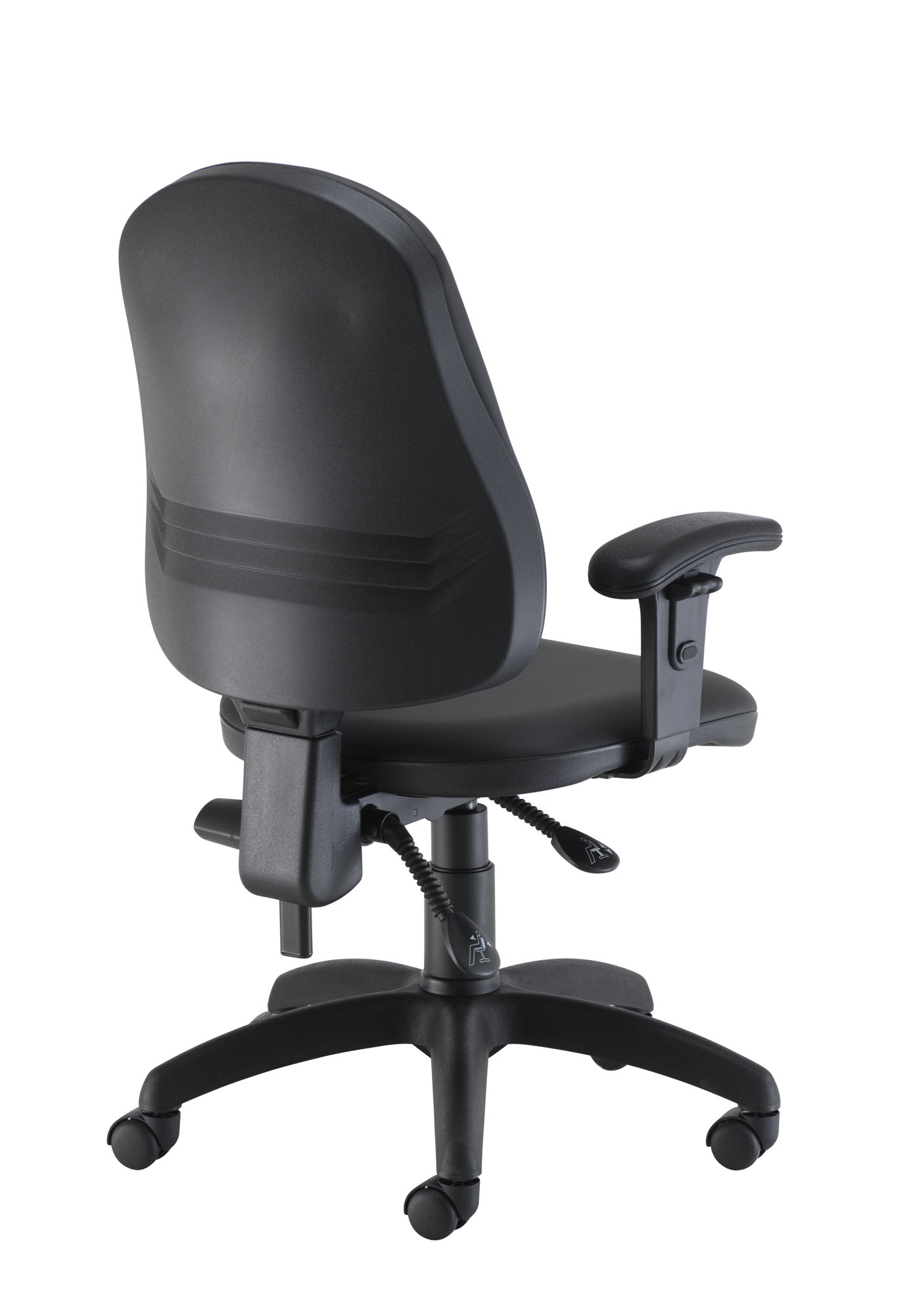 Calypso 2 High Back Operator Chair | Adjustable Arms | Black PU thumbnail 4