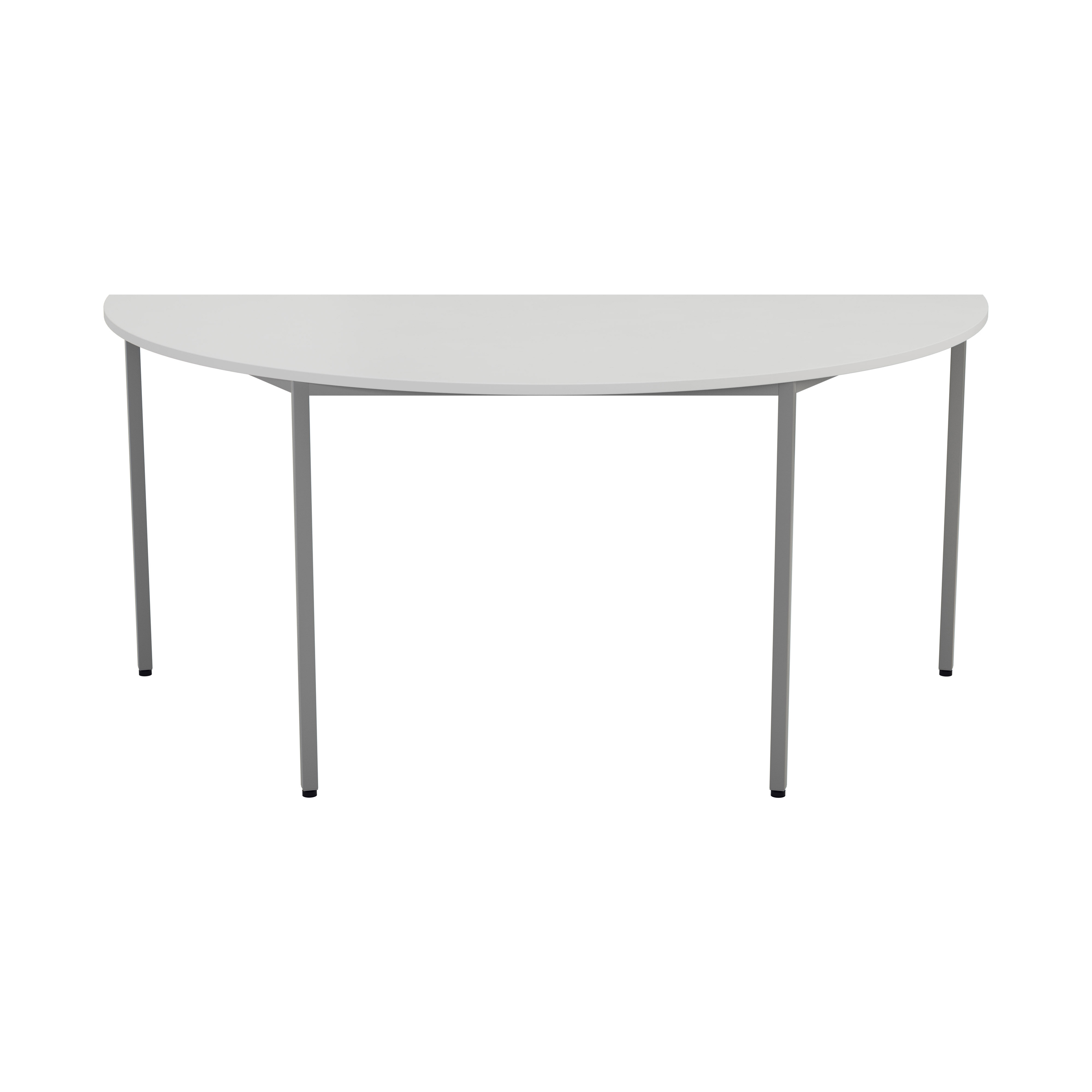 Semicircular Multipurpose Table | 1600 X 800 | White/Silver thumbnail 2