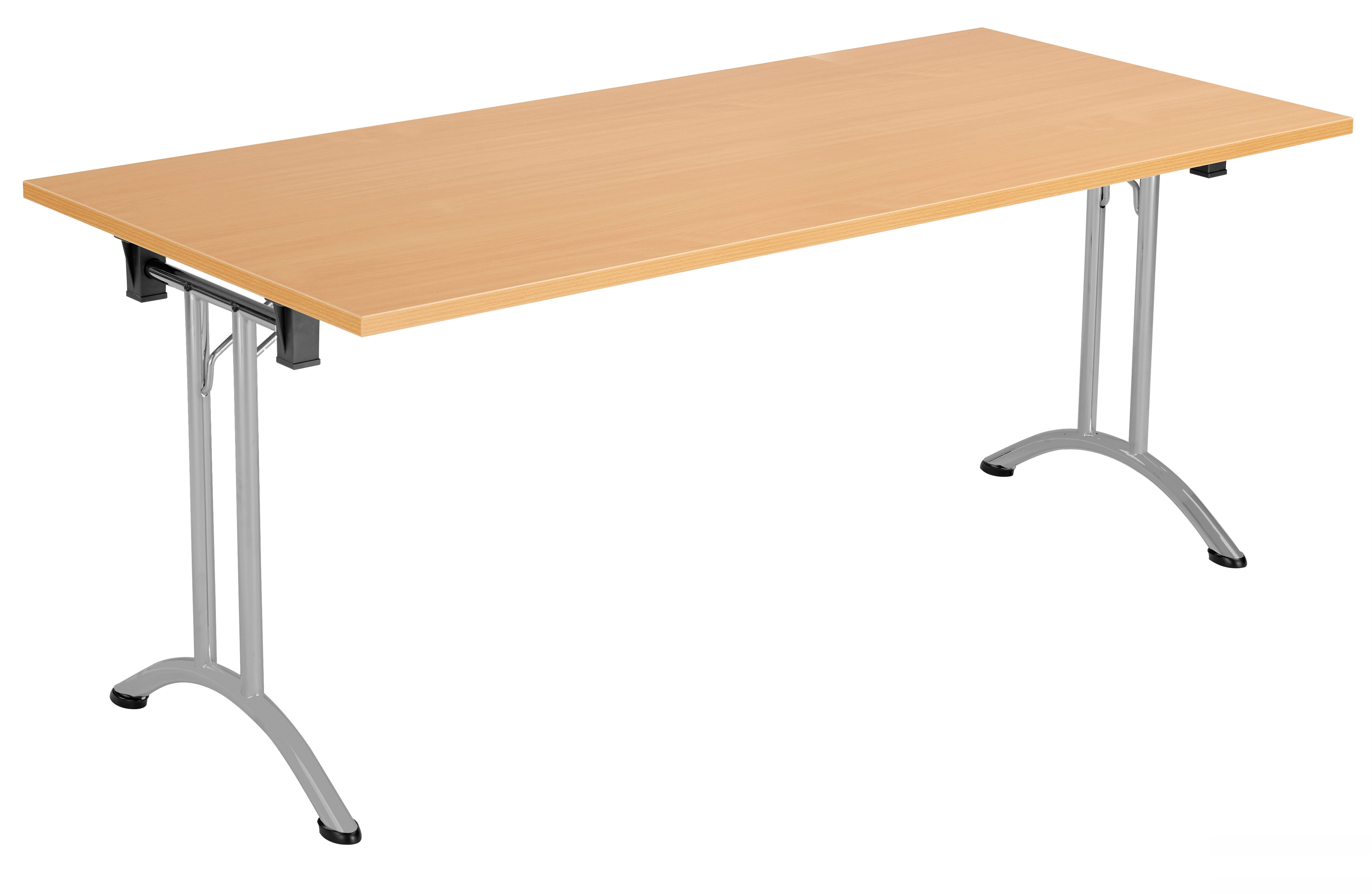 One Union Rectangular Folding Table (FSC) | 1600 X 700 | Beech/Silver thumbnail 2