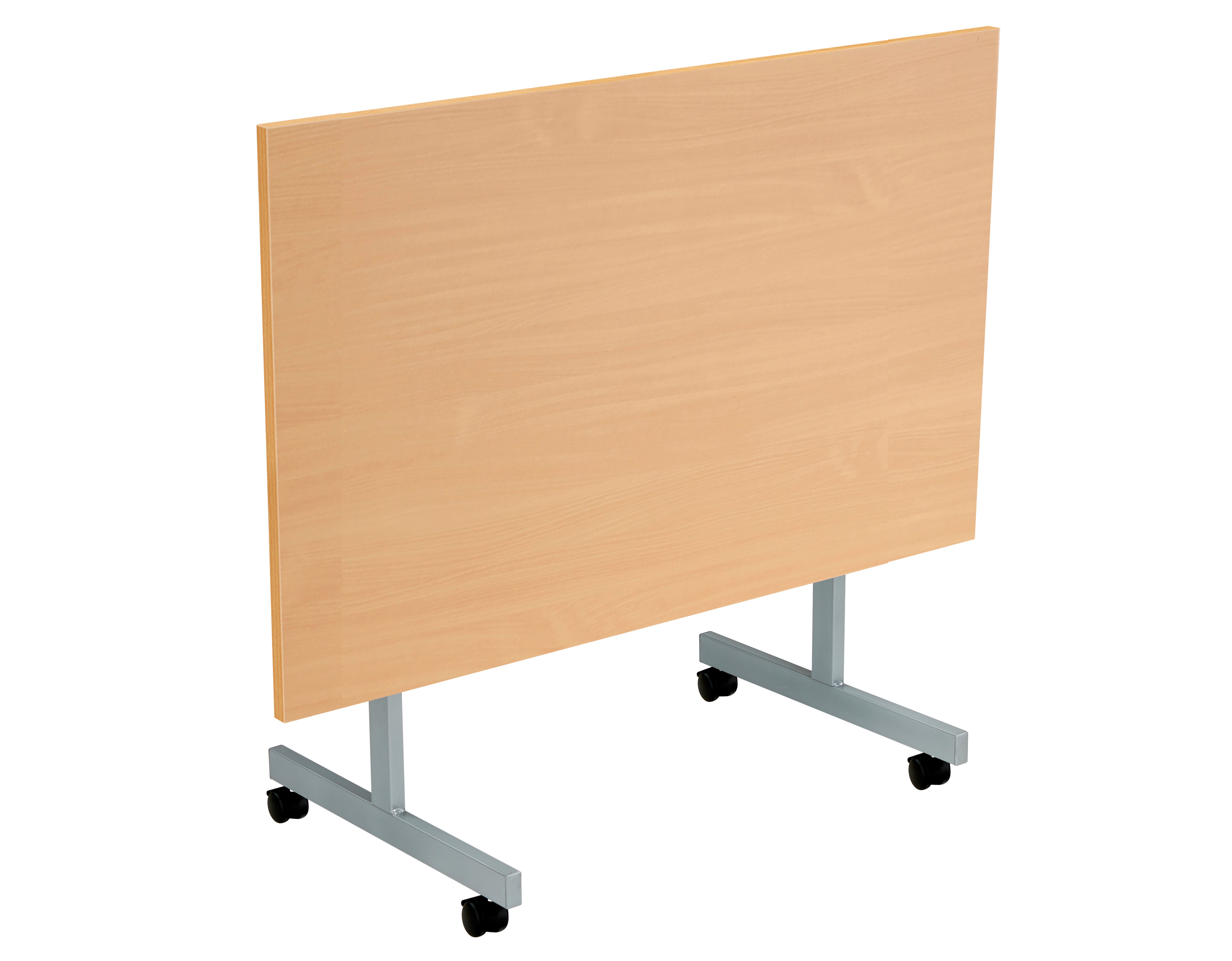 One Eighty Rectangular Tilting Table (FSC) | 1200 X 700 | Beech/Silver thumbnail 2
