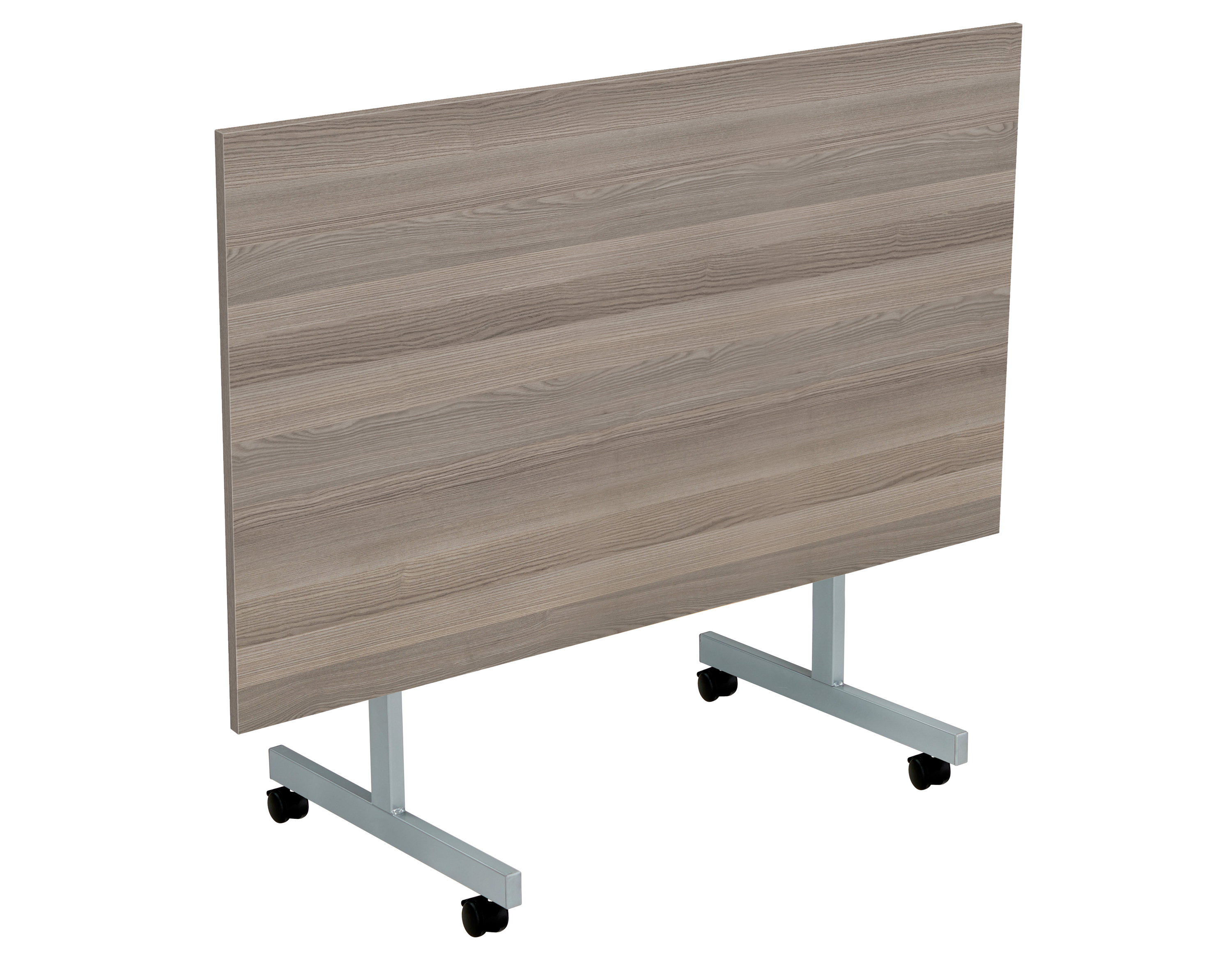 One Eighty Rectangular Tilting Table (FSC) | 1400 X 800 | Grey Oak/Silver thumbnail 2