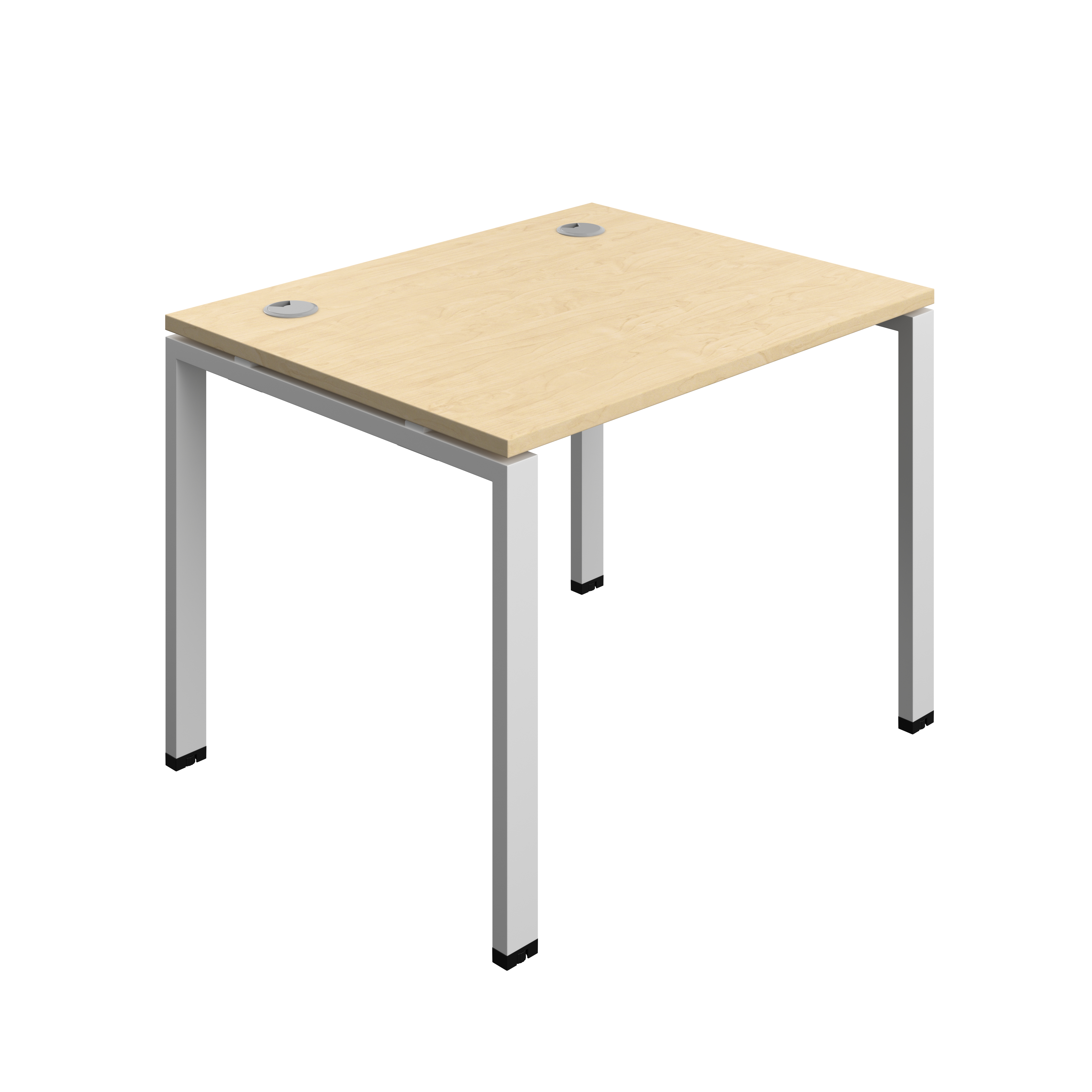 Synergy Bench with Cable Ports: 1 Person (FSC) : Goal Post Leg : 1000 | 800 | Maple/Silver