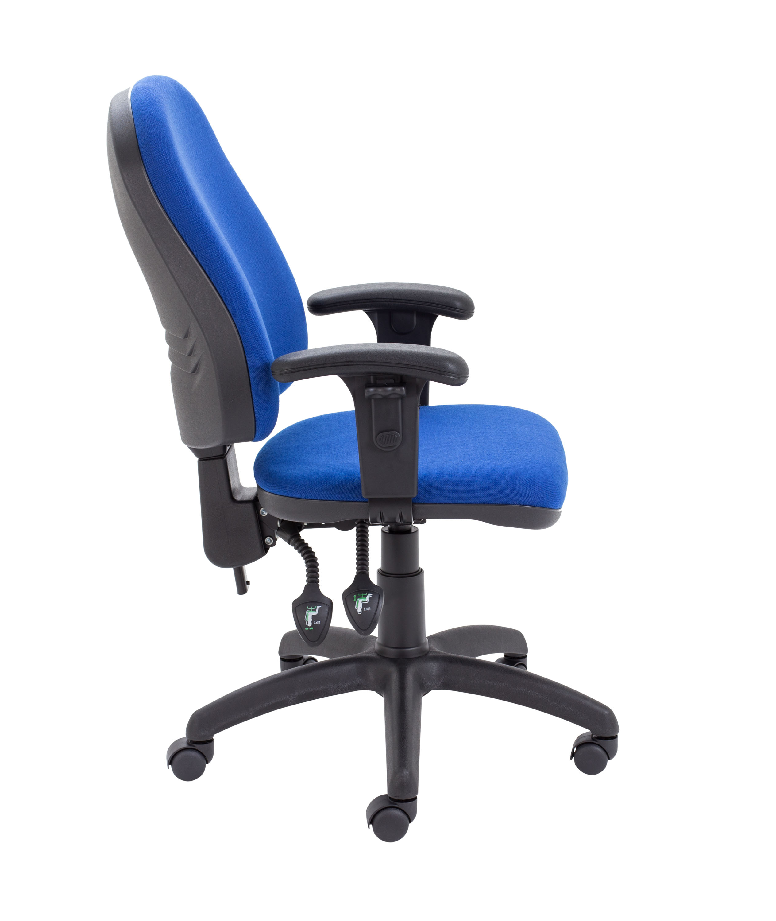 Calypso 2 High Back Operator Chair | Adjustable Arms | Royal Blue thumbnail 3
