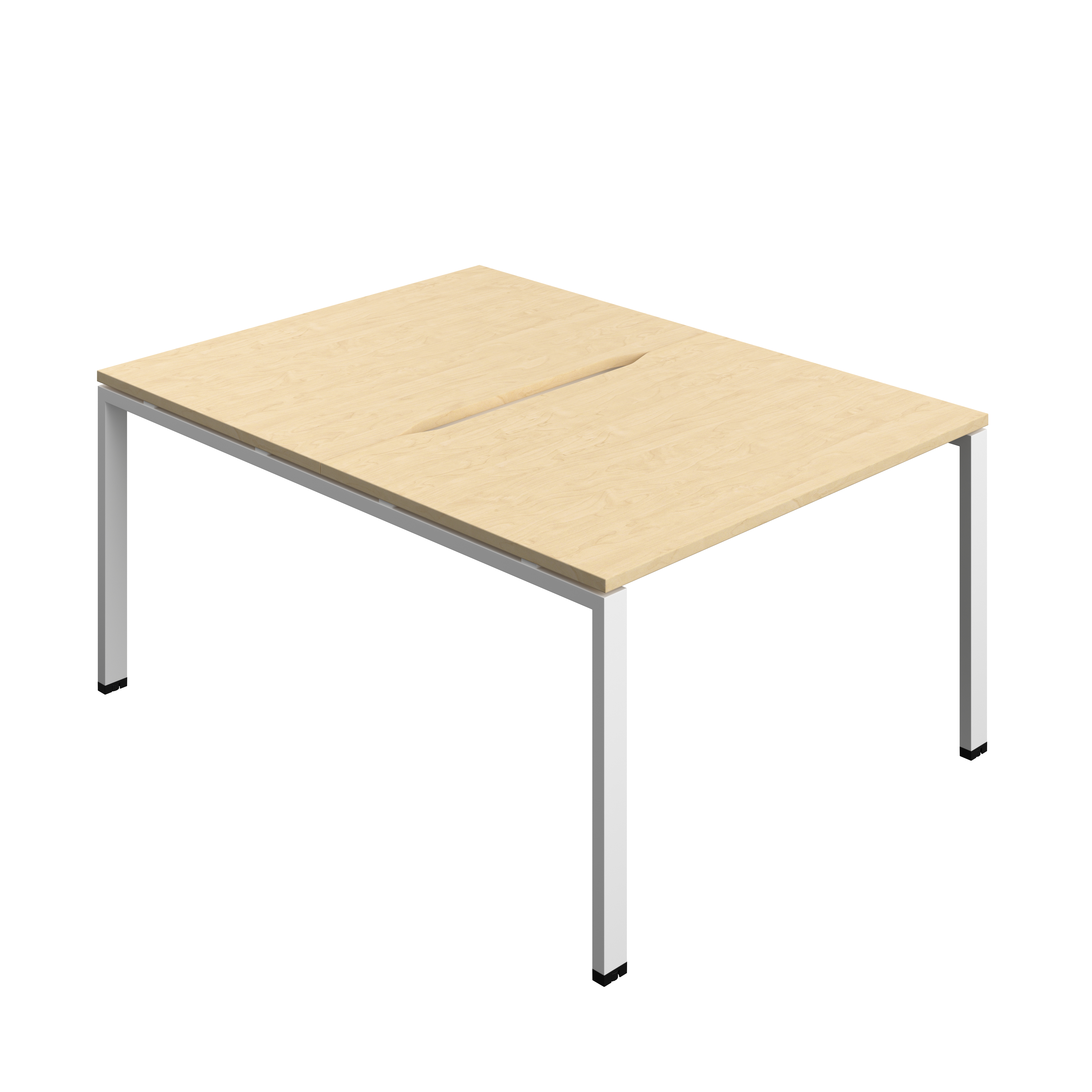 Synergy Bench with Cut Out: 2 Person (FSC) : Goal Post Leg : 1200 | 800 | Maple/White