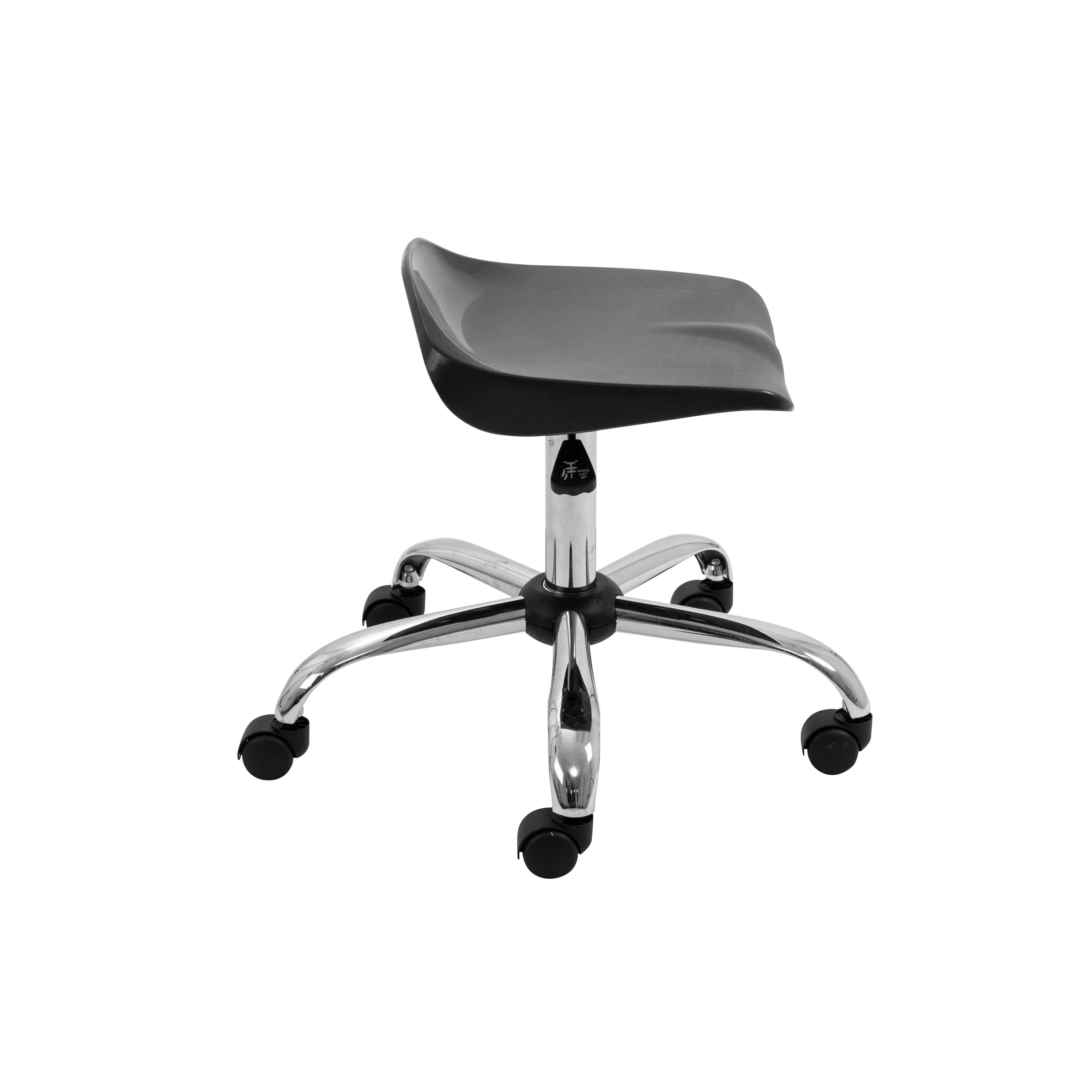 Titan Swivel Senior Stool with Chrome Base and Castors thumbnail 3