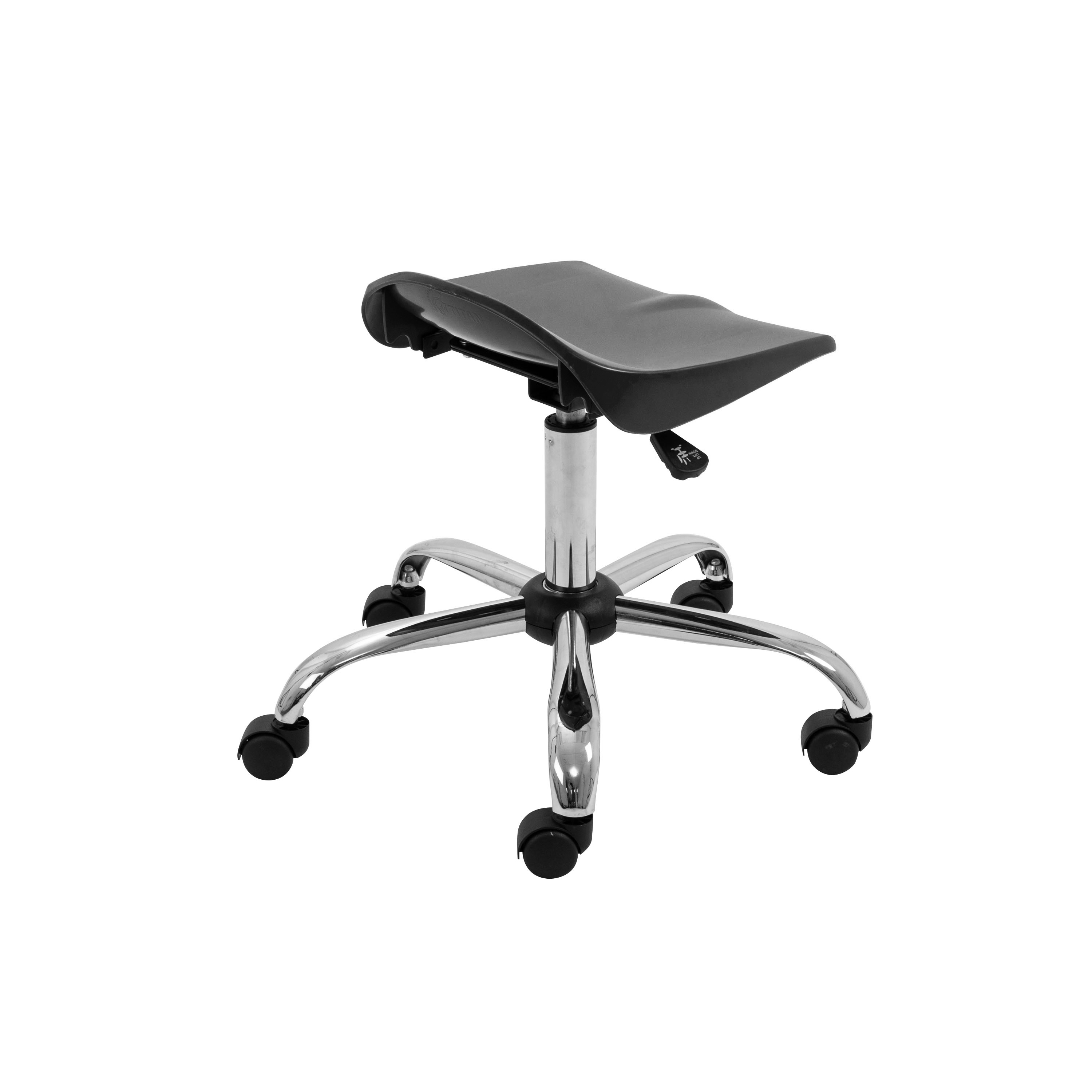 Titan Swivel Senior Stool with Chrome Base and Castors thumbnail 4