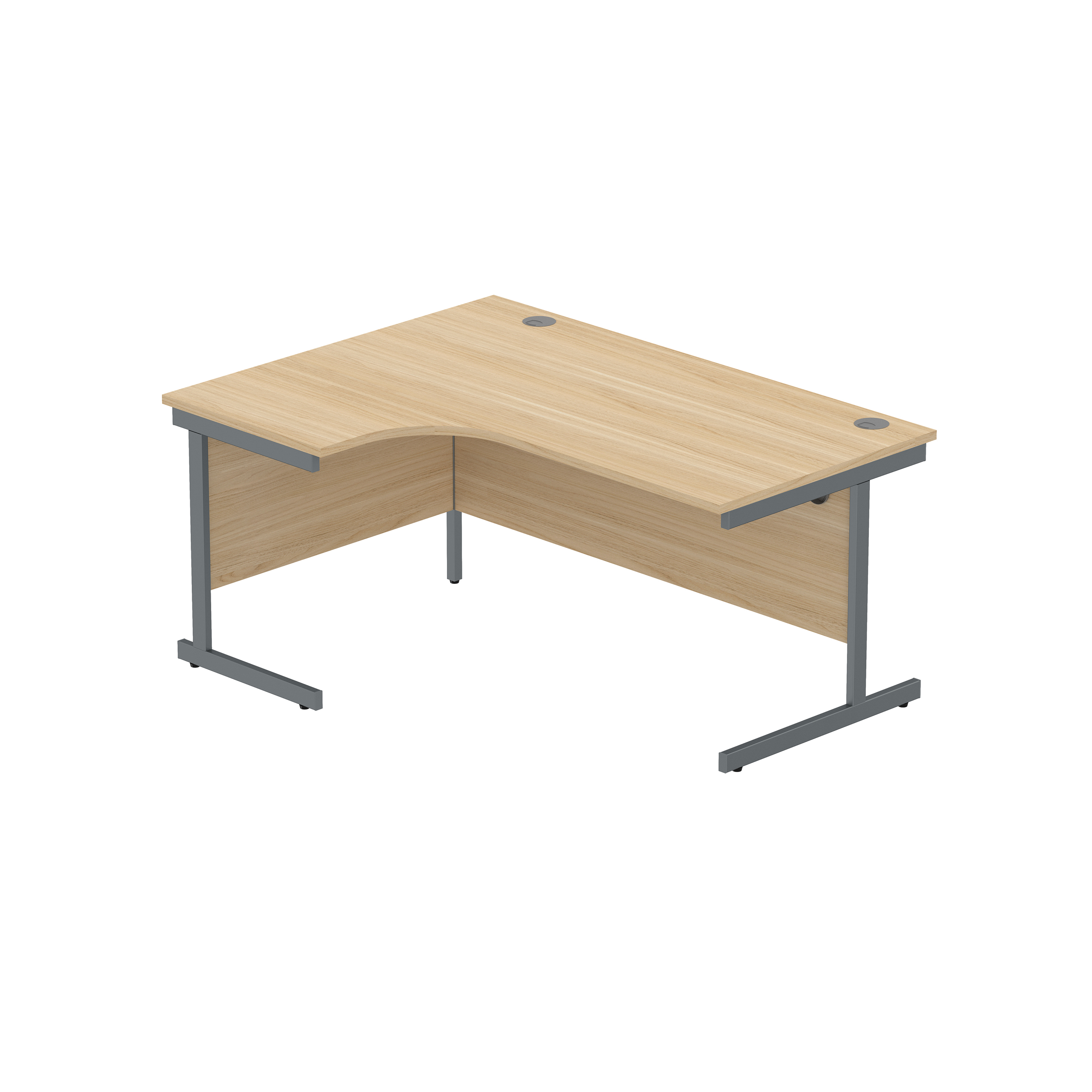 Office Left Hand Corner Desk with Steel Single Upright Cantilever Frame (FSC) | 1600X1200 | Canadian Oak/Graphite thumbnail 2