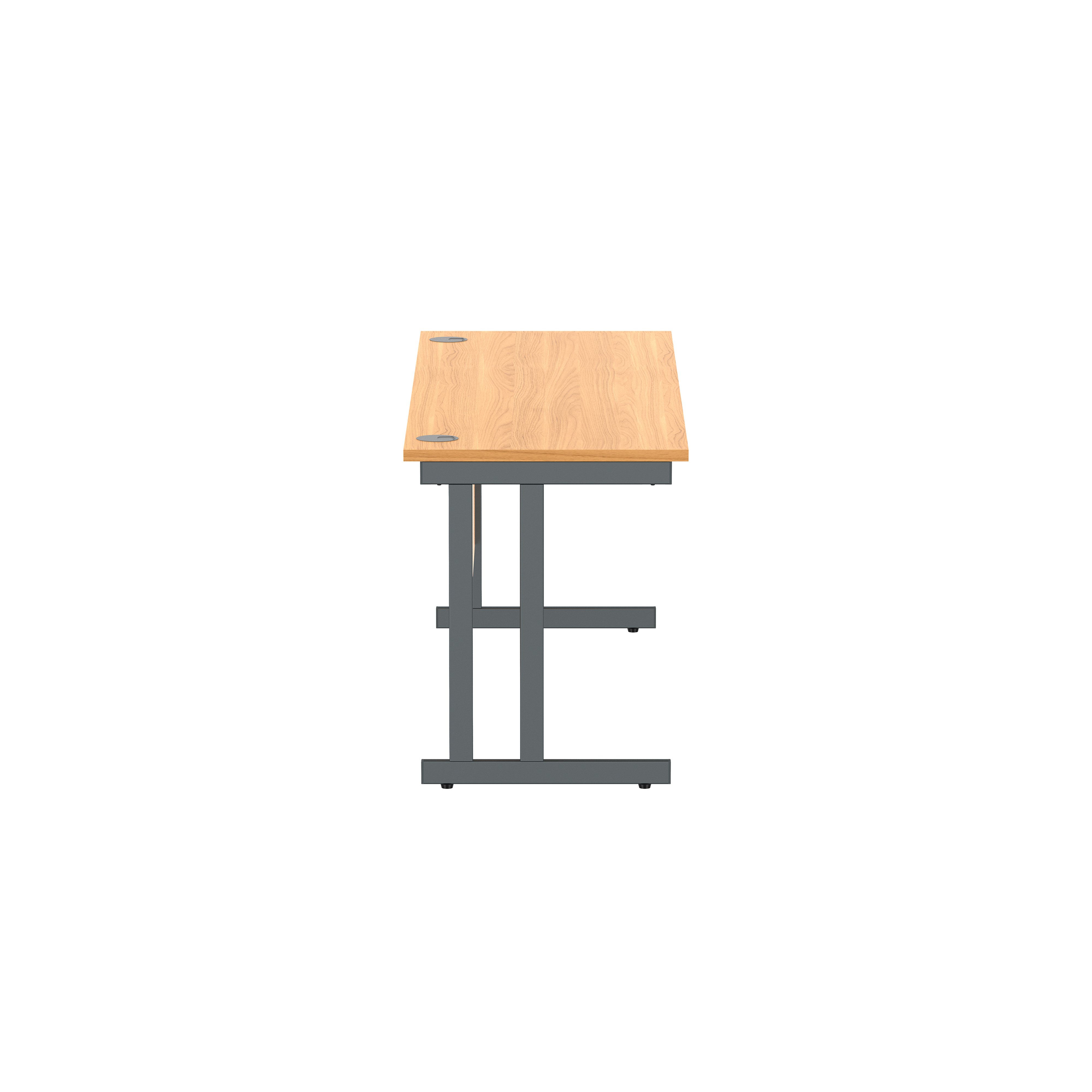 Office Rectangular Desk with Steel Double Upright Cantilever Frame (FSC) | 1800X600 | Norwegian Beech/Graphite thumbnail 4
