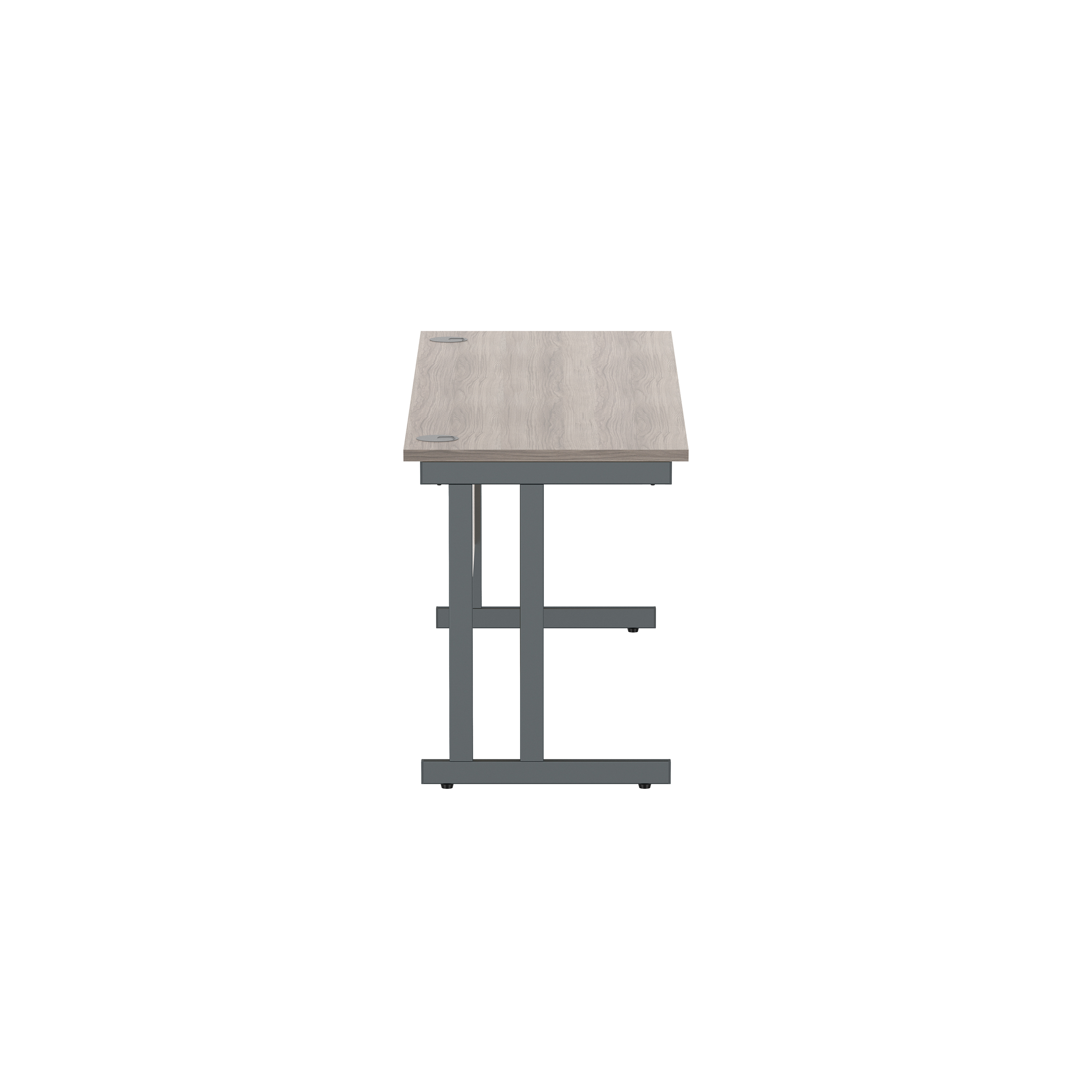 Office Rectangular Desk with Steel Double Upright Cantilever Frame (FSC) | 1800X600 | Alaskan Grey Oak/Graphite thumbnail 4