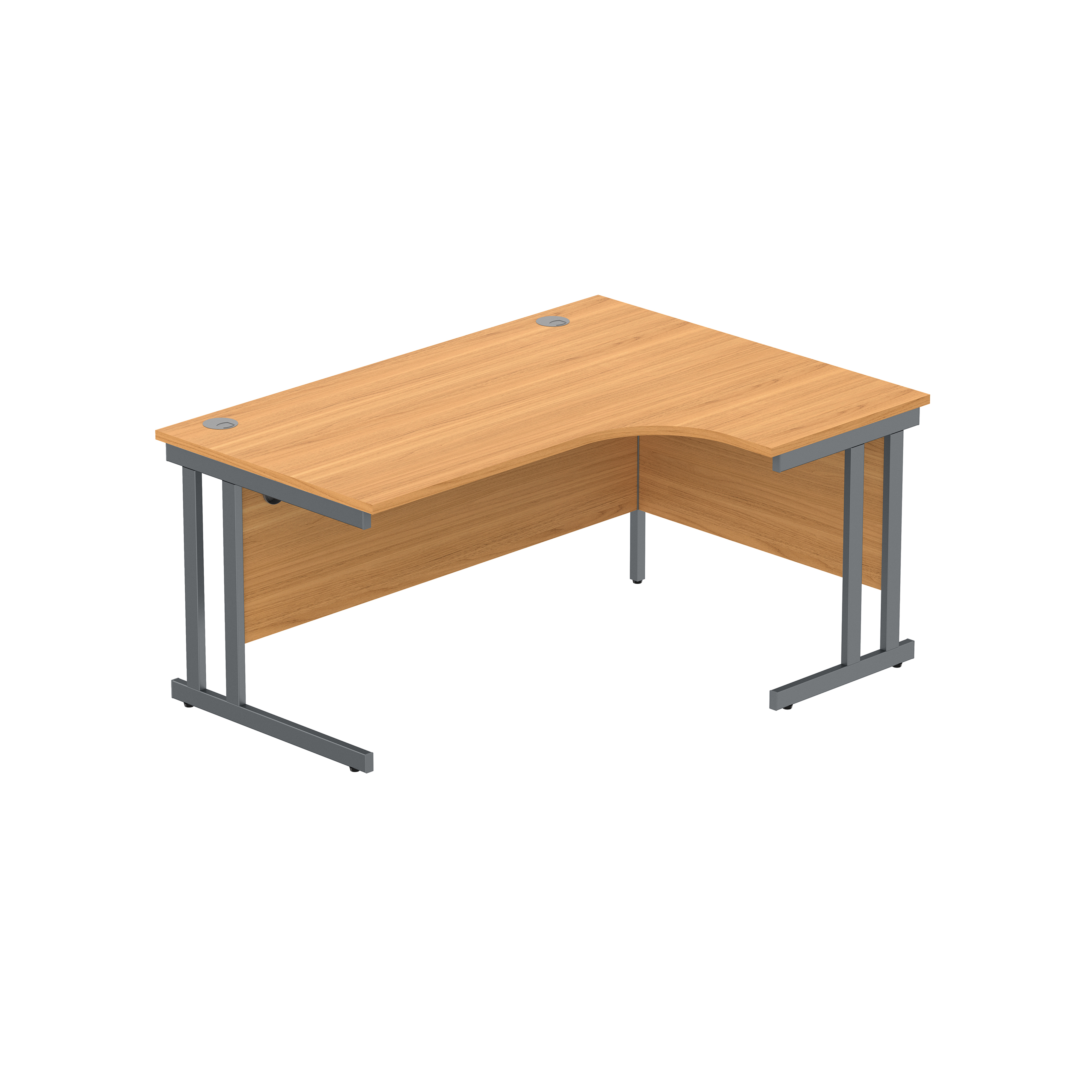 Office Right Hand Corner Desk with Steel Double Upright Cantilever Frame (FSC) | 1600X1200 | Norwegian Beech/Graphite thumbnail 2