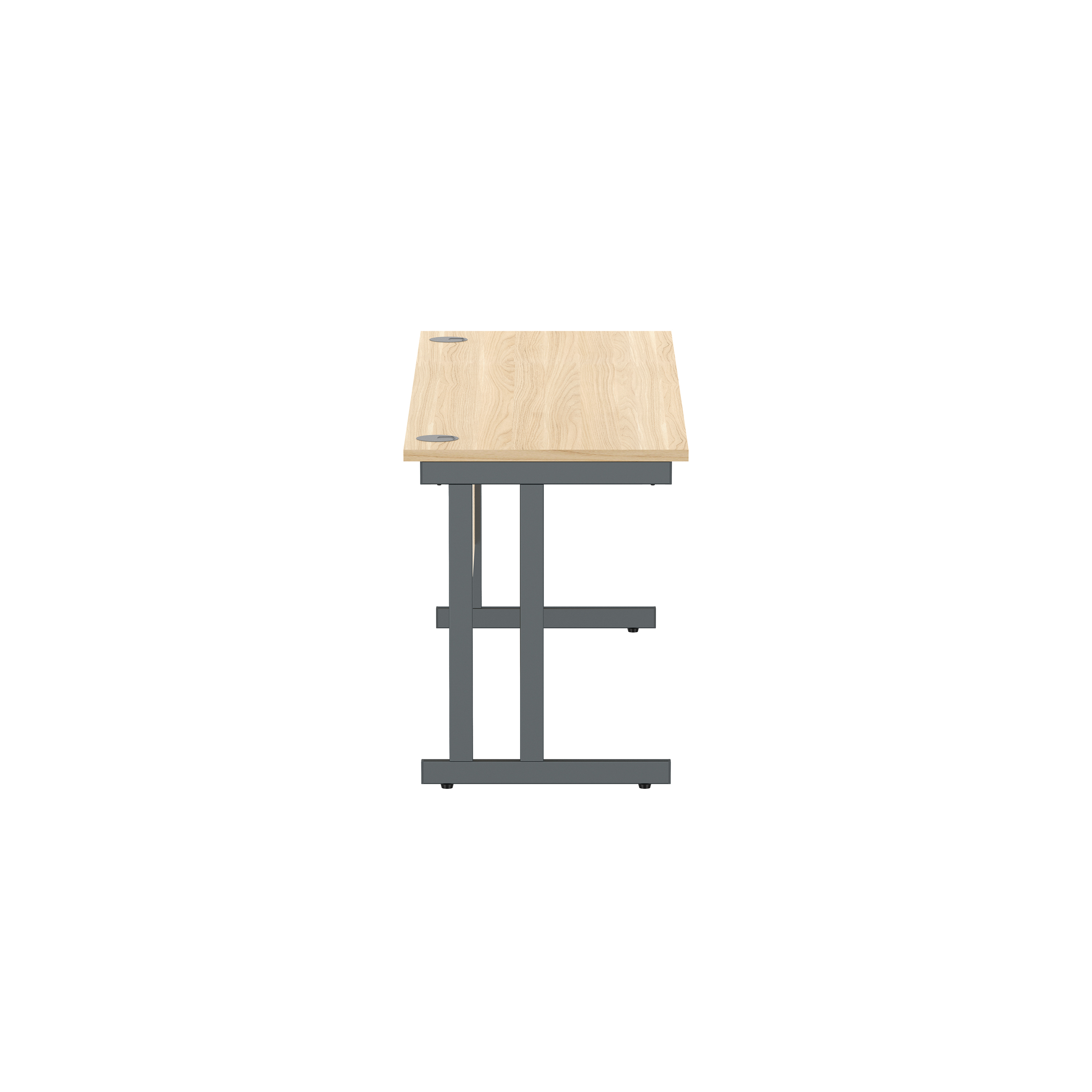 Office Rectangular Desk with Steel Double Upright Cantilever Frame (FSC) | 1800X600 | Canadian Oak/Graphite thumbnail 4