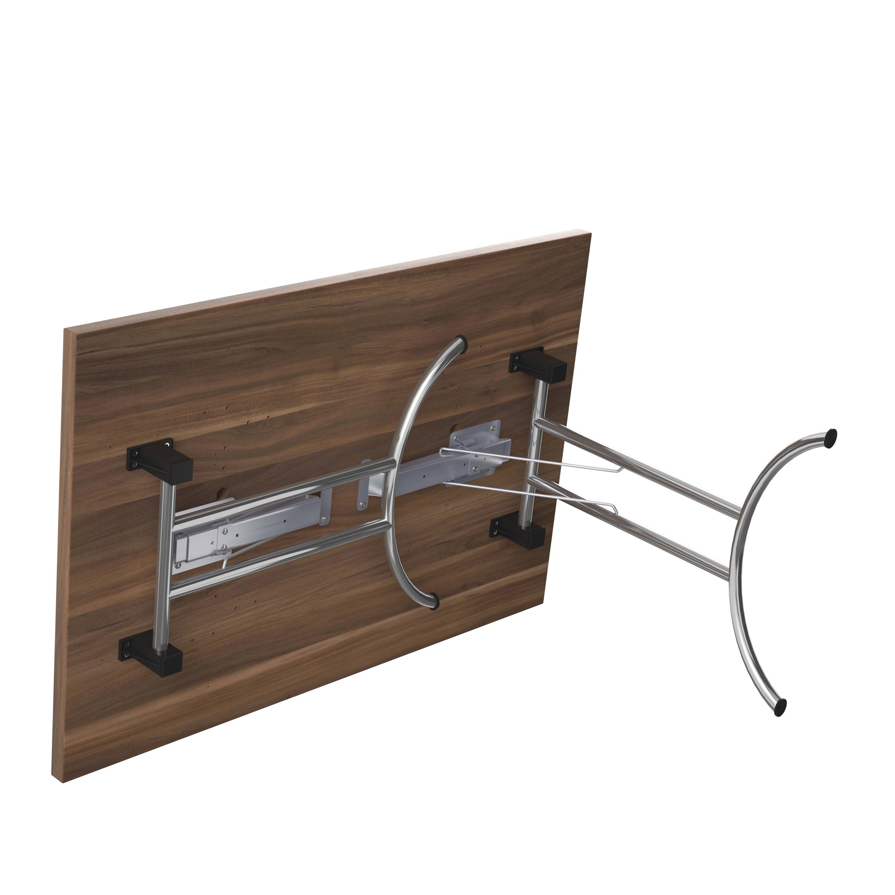 One Union Rectangular Folding Table (FSC) | 1200 X 800 | Dark Walnut/Silver thumbnail 4