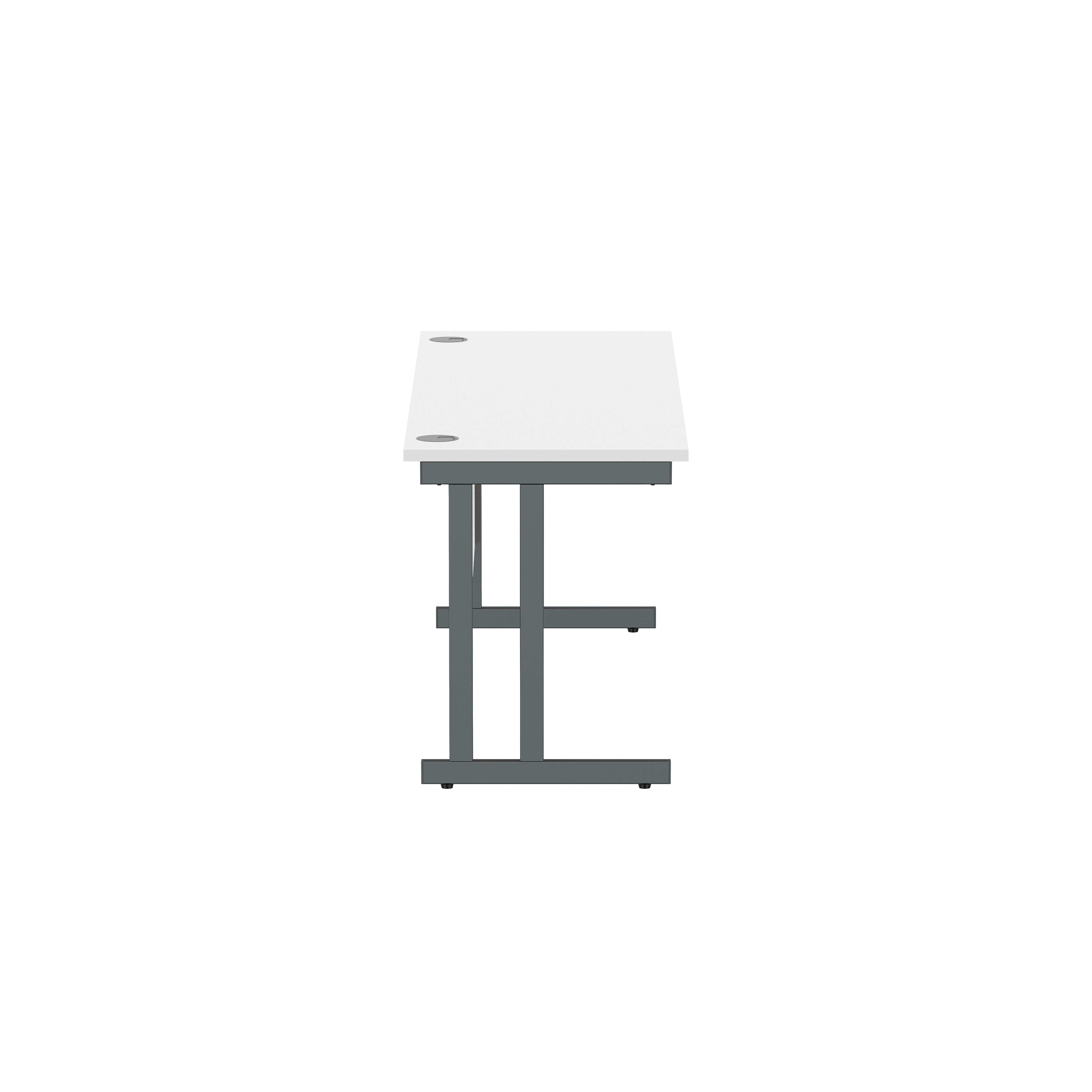 Office Rectangular Desk with Steel Double Upright Cantilever Frame (FSC) | 1800X600 | Arctic White/Graphite thumbnail 4