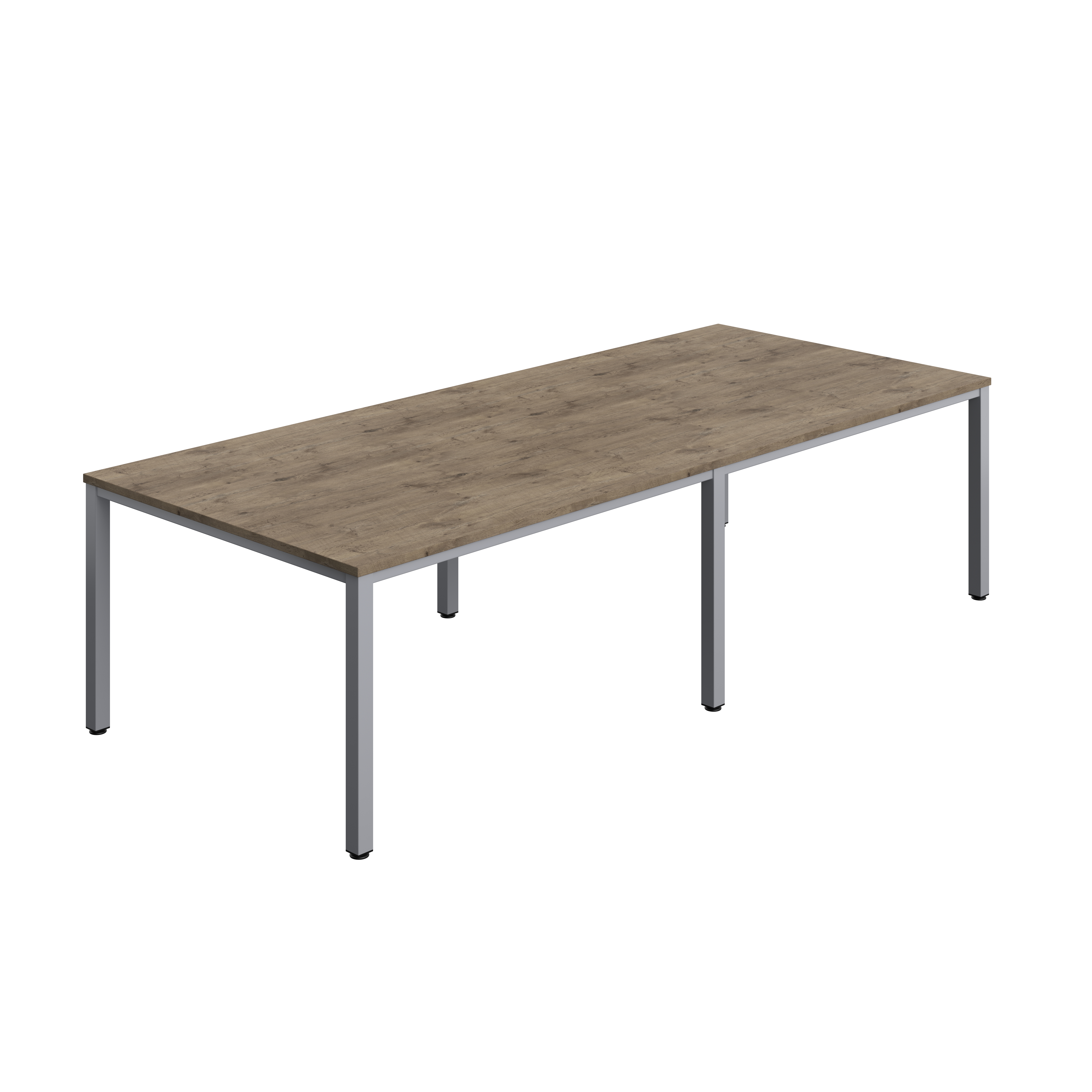 Fraction Infinity Rectangular Meeting Table (FSC) | 2800 X 1200 | Grey Nebraska Oak/Silver